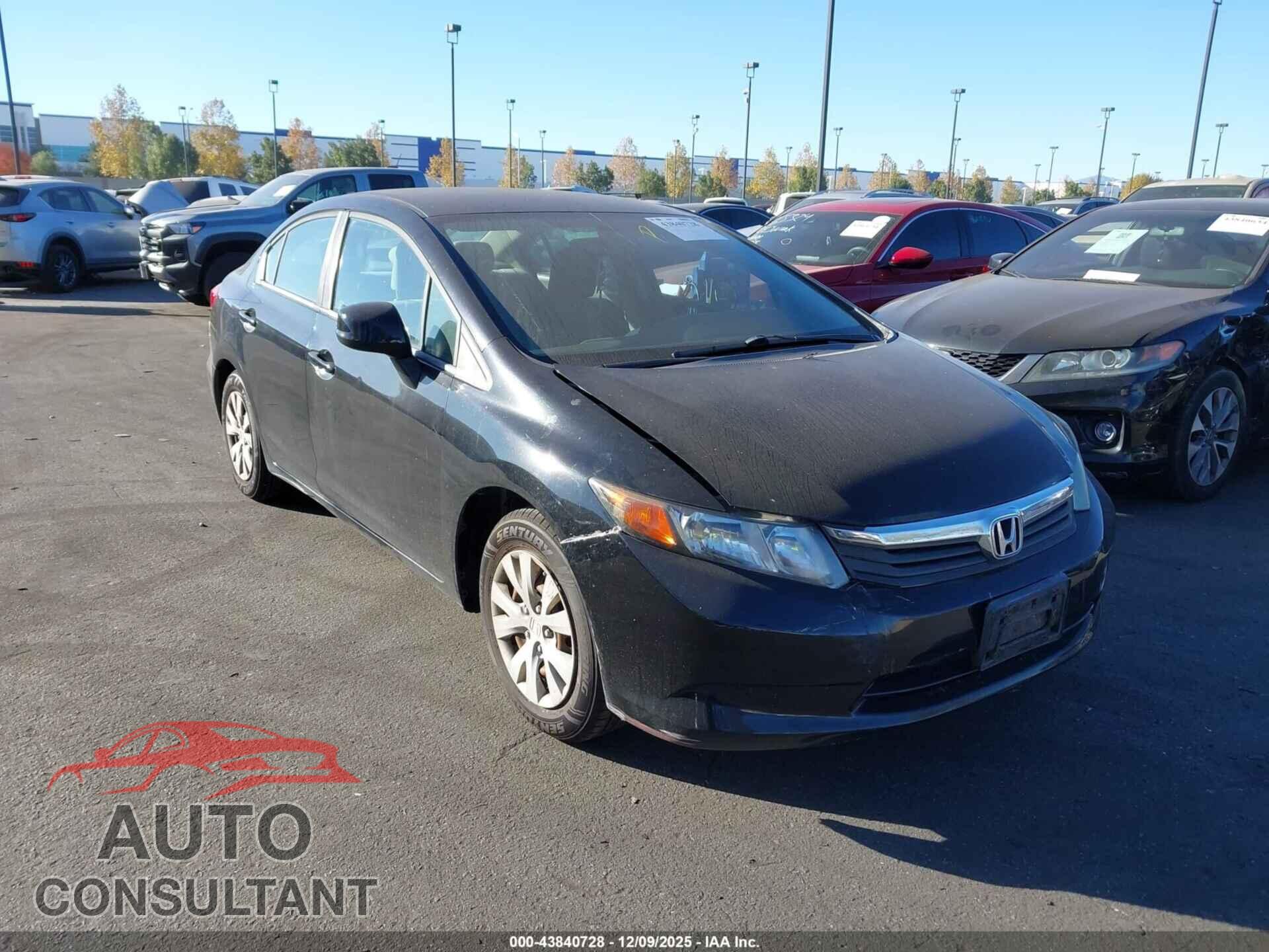 HONDA CIVIC 2012 - 19XFB2F50CE385011