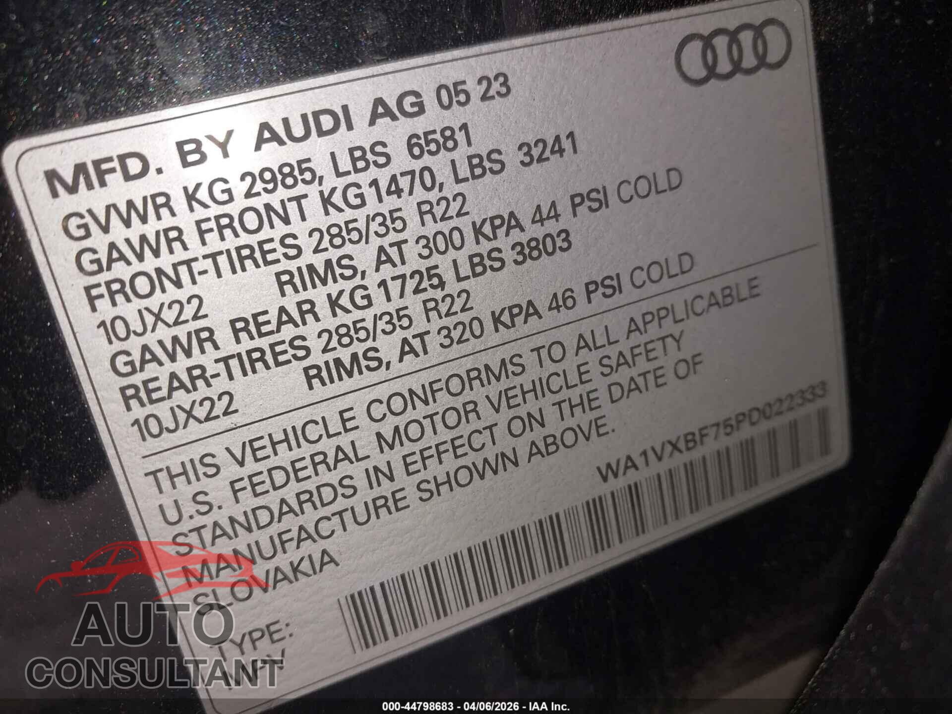 AUDI Q7 2023 - WA1VXBF75PD022333