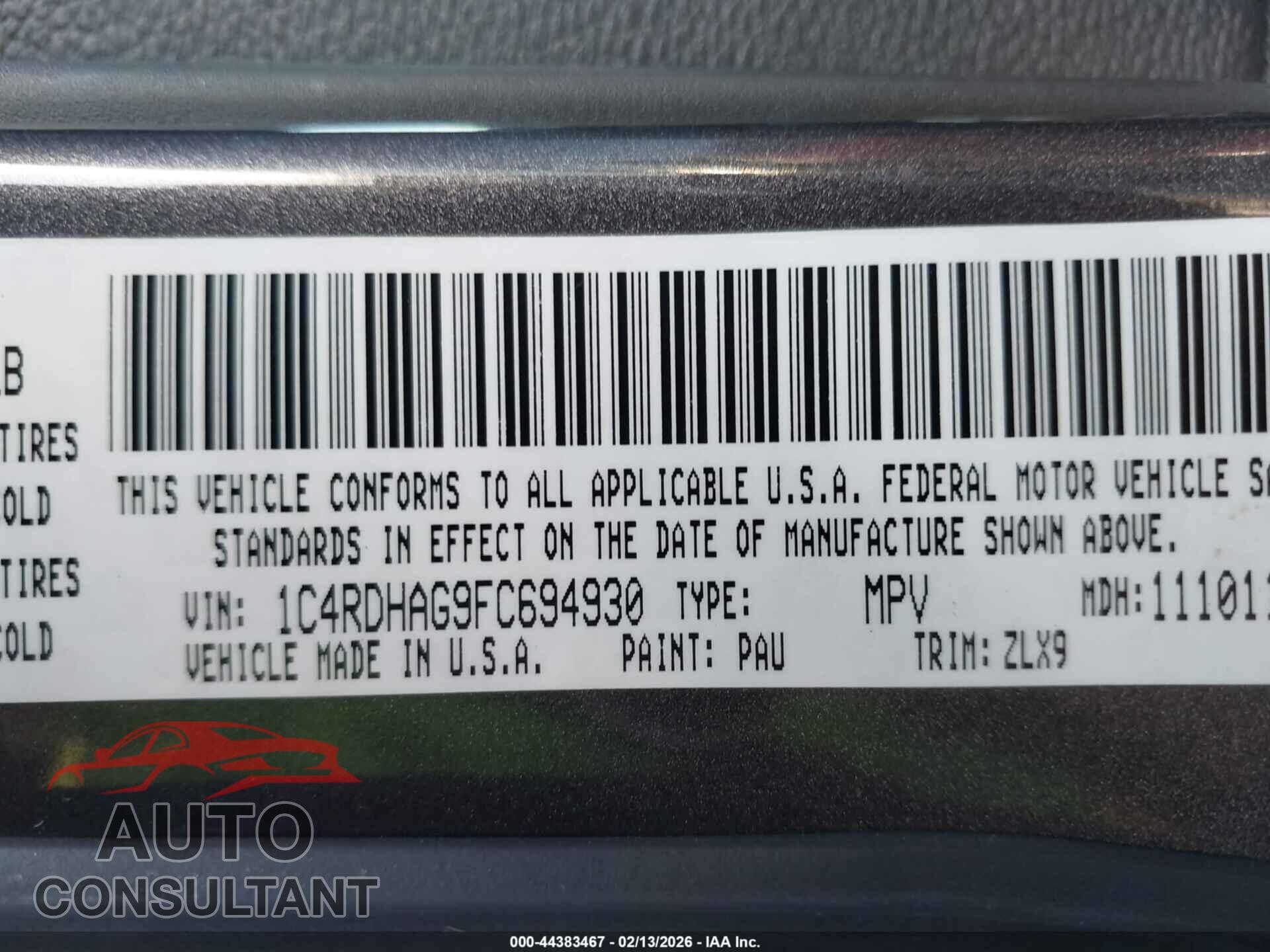DODGE DURANGO 2015 - 1C4RDHAG9FC694930