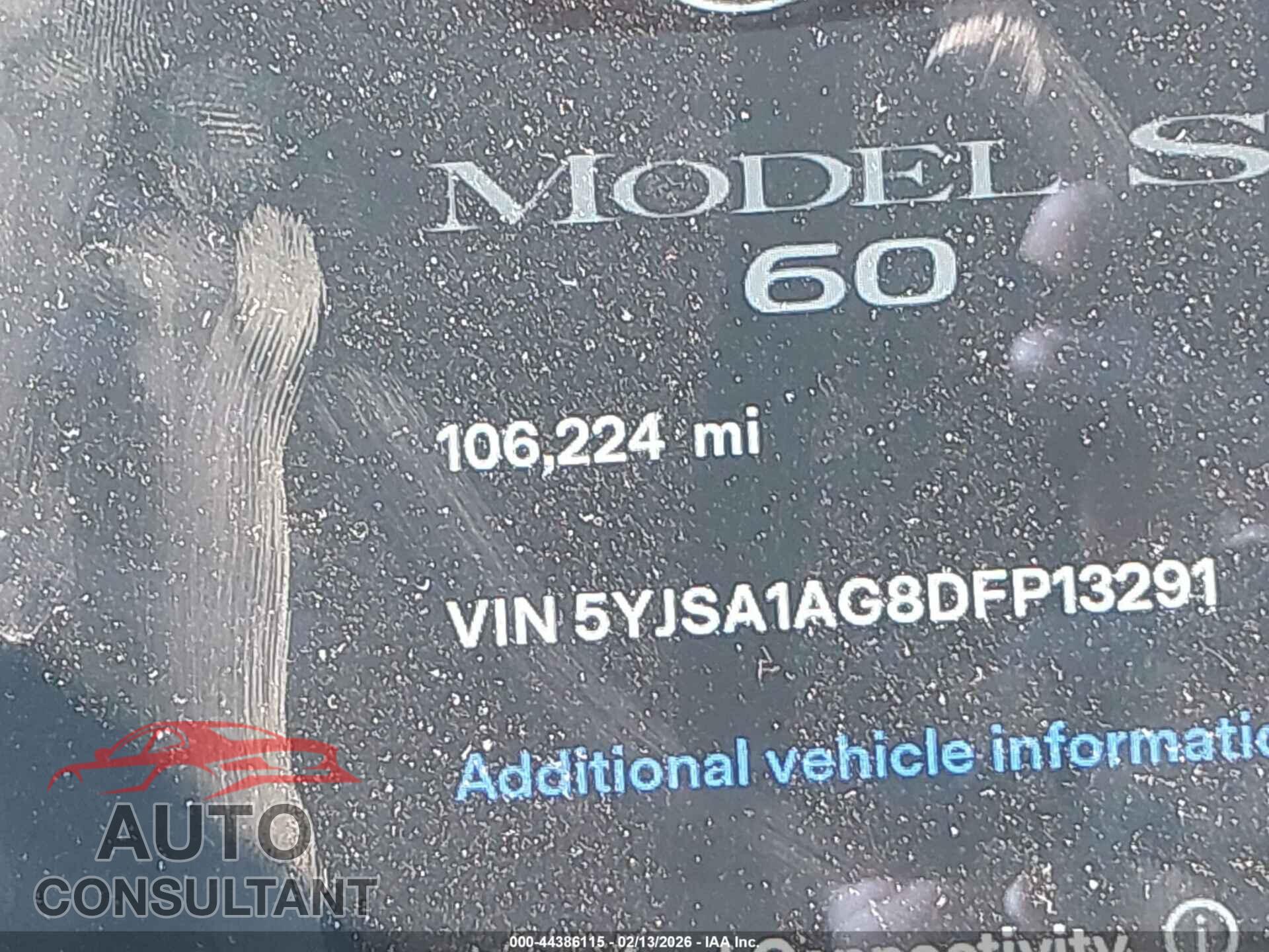 TESLA MODEL S 2013 - 5YJSA1AG8DFP13291
