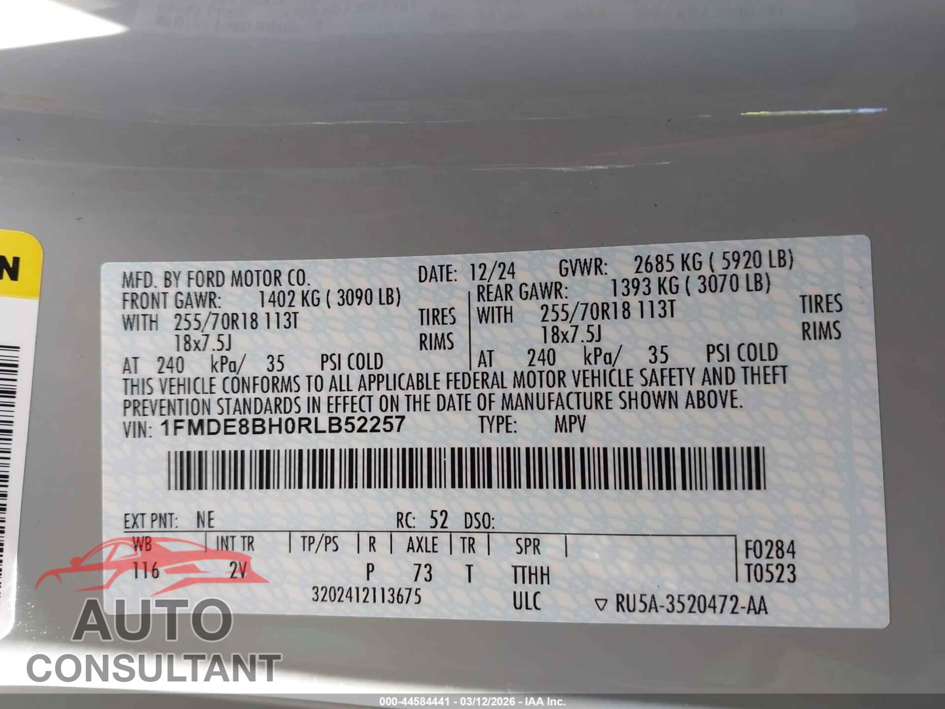 FORD BRONCO 2024 - 1FMDE8BH0RLB52257