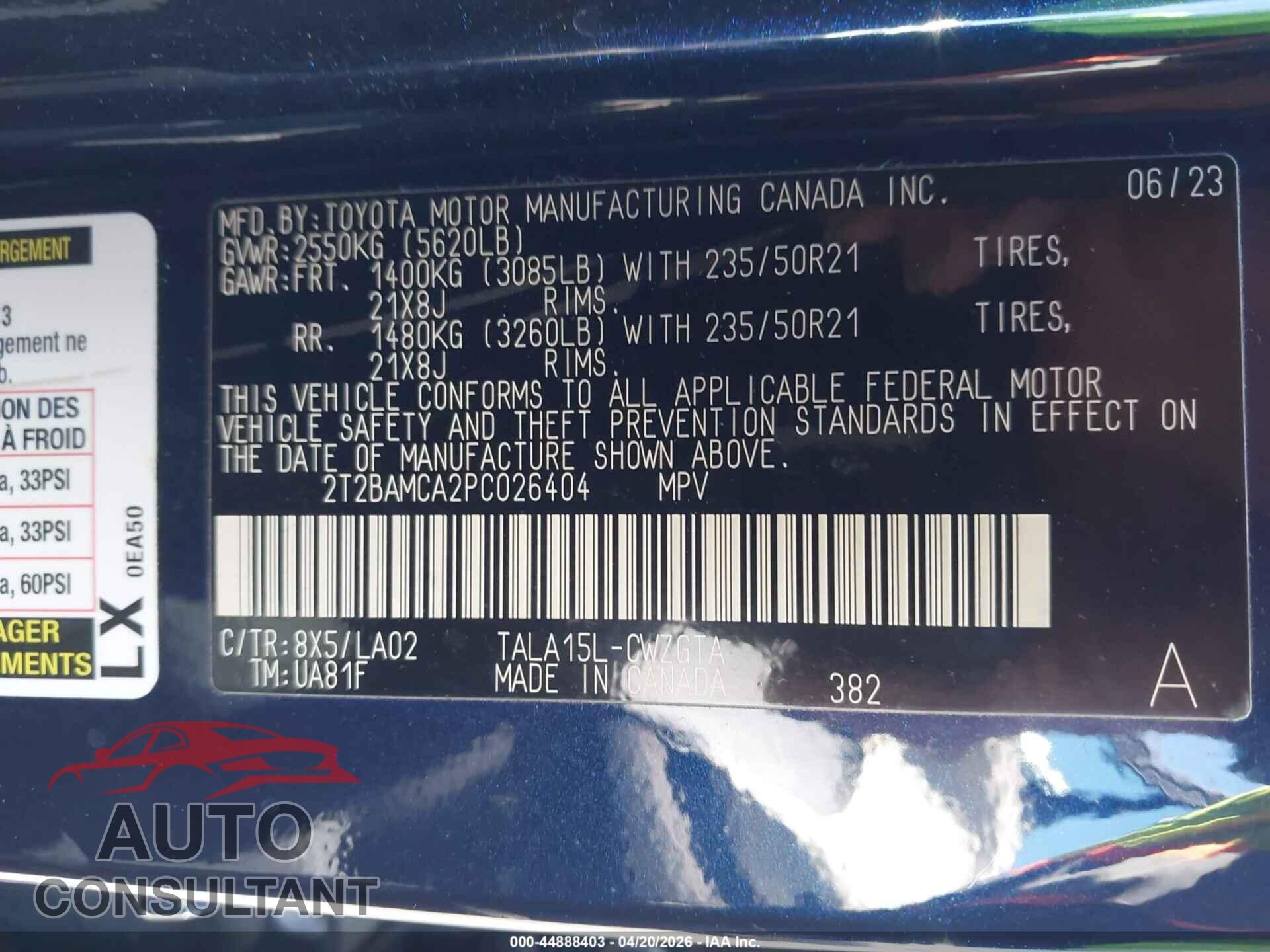 LEXUS RX 350 2023 - 2T2BAMCA2PC026404