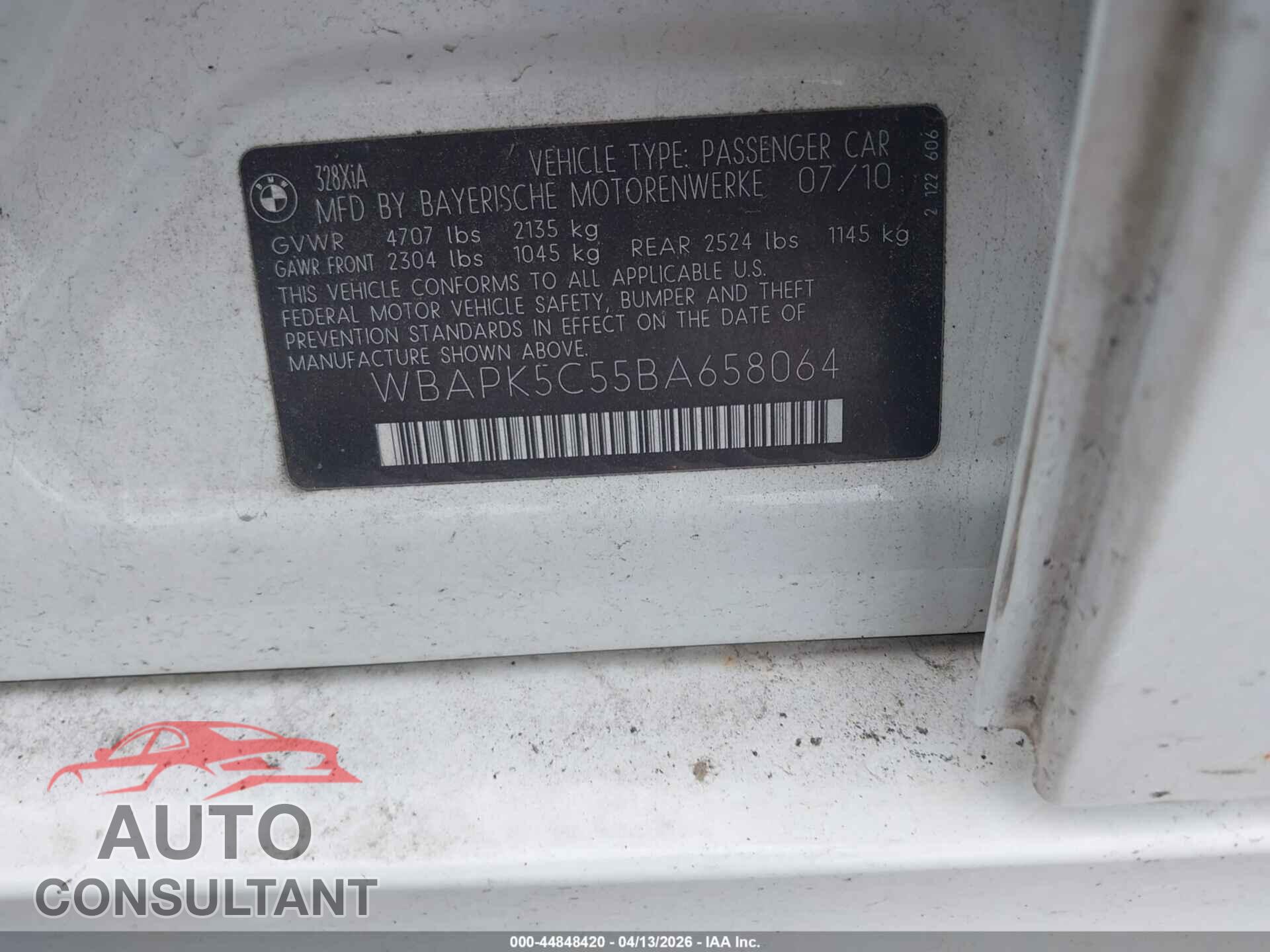 BMW 328I 2011 - WBAPK5C55BA658064