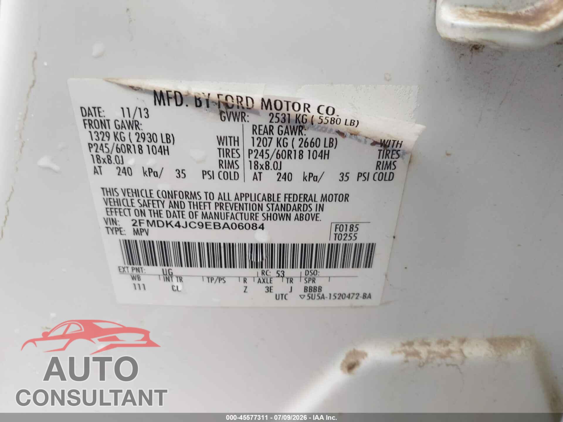 FORD EDGE 2014 - 2FMDK4JC9EBA06084