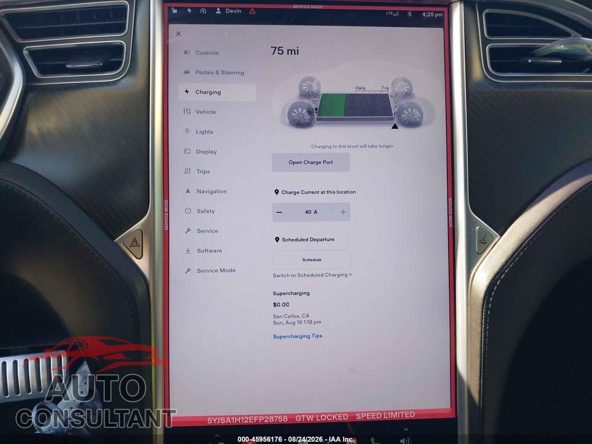 TESLA MODEL S 2014 - 5YJSA1H12EFP28758