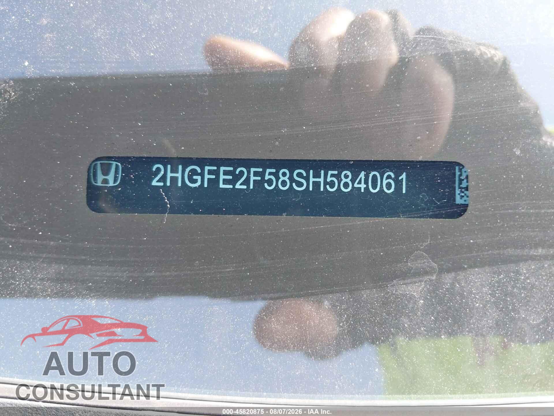 HONDA CIVIC 2025 - 2HGFE2F58SH584061