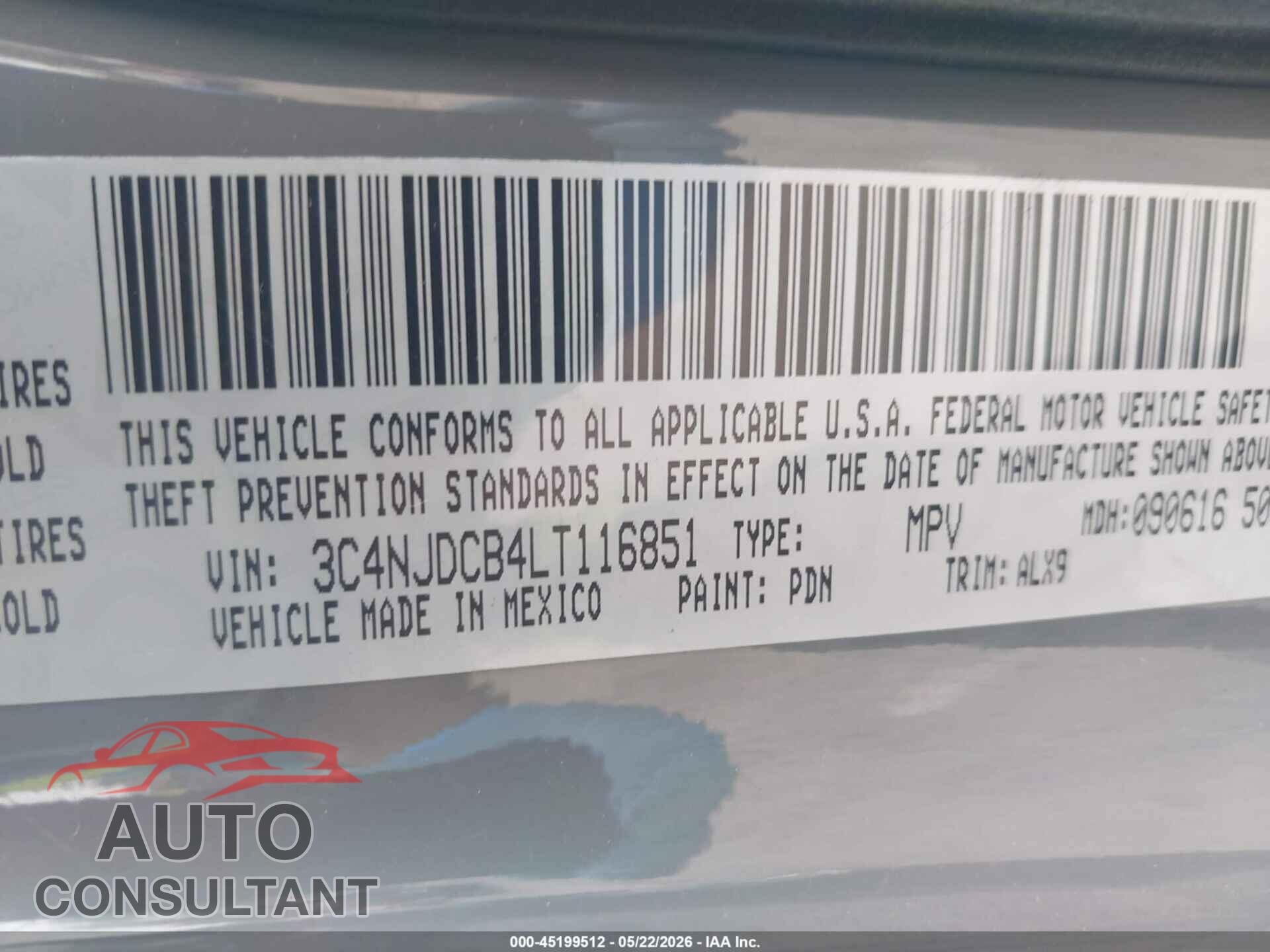 JEEP COMPASS 2020 - 3C4NJDCB4LT116851