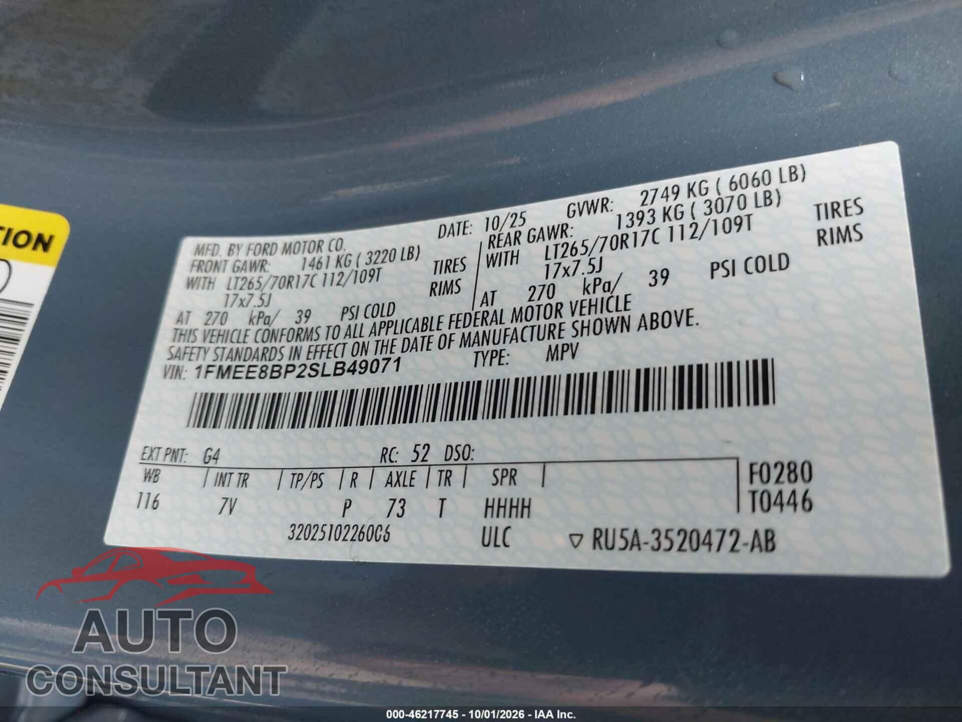FORD BRONCO 2025 - 1FMEE8BP2SLB49071