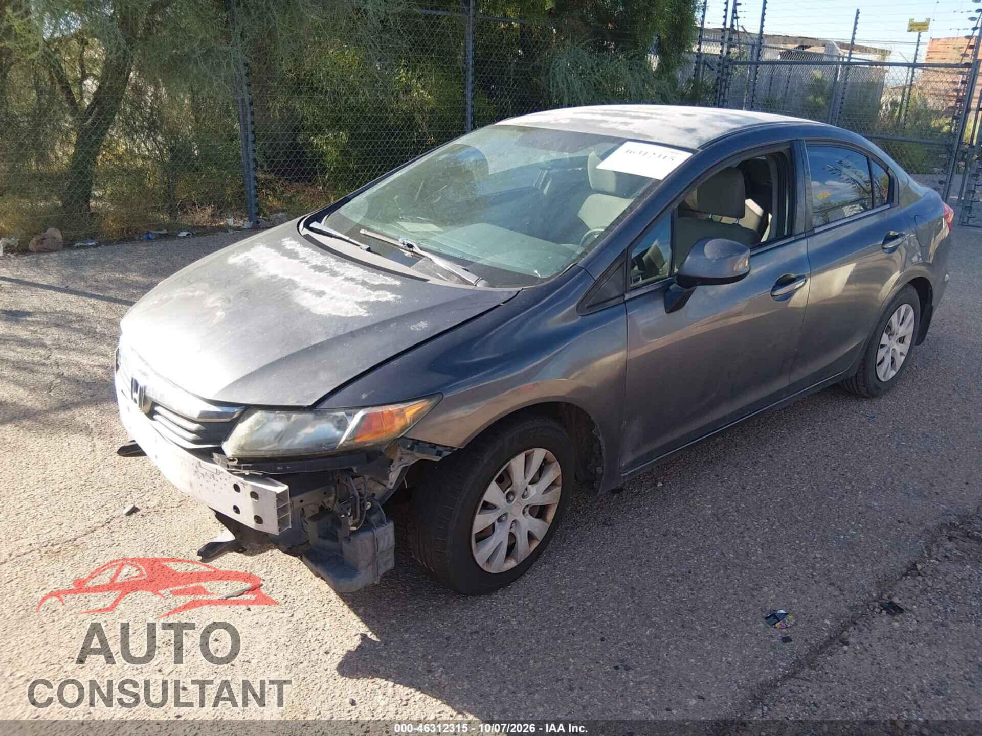 HONDA CIVIC 2012 - 19XFB2F59CE346501