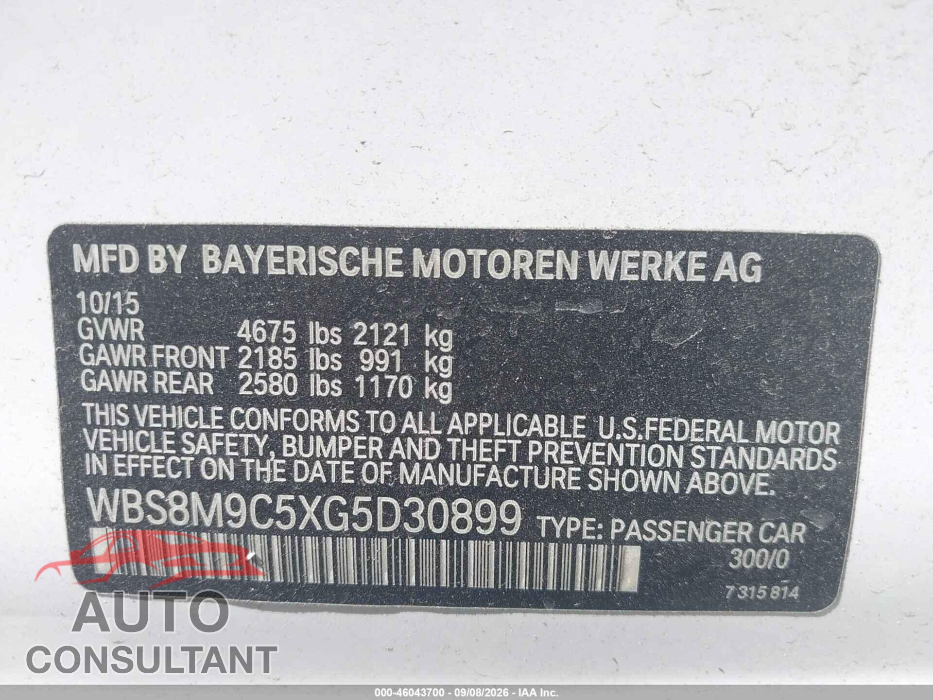 BMW M3 2016 - WBS8M9C5XG5D30899