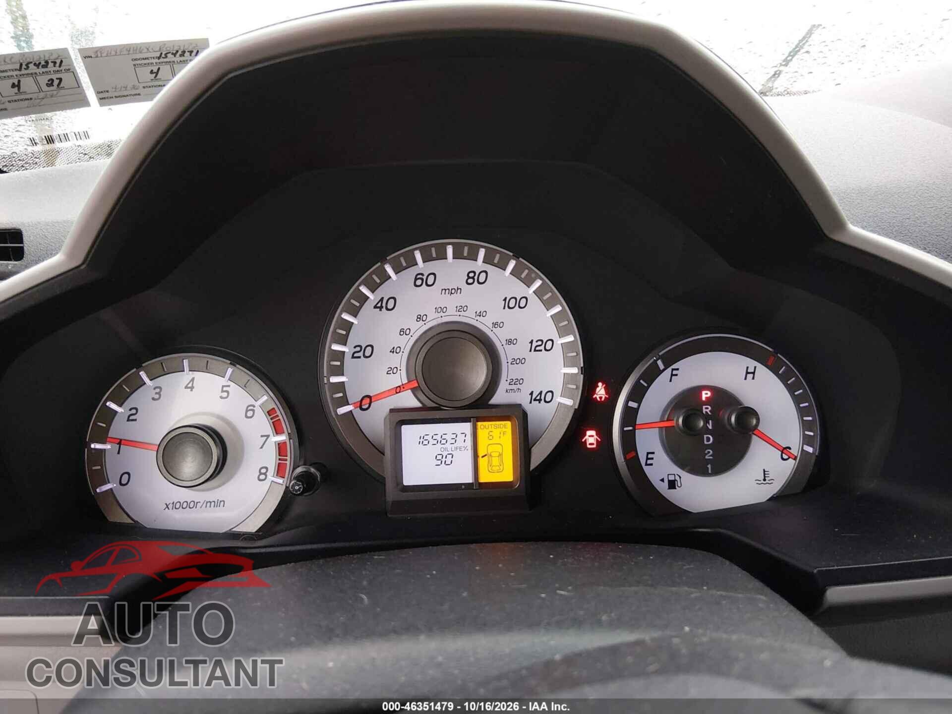 HONDA PILOT 2012 - 5FNYF4H6XCB012132