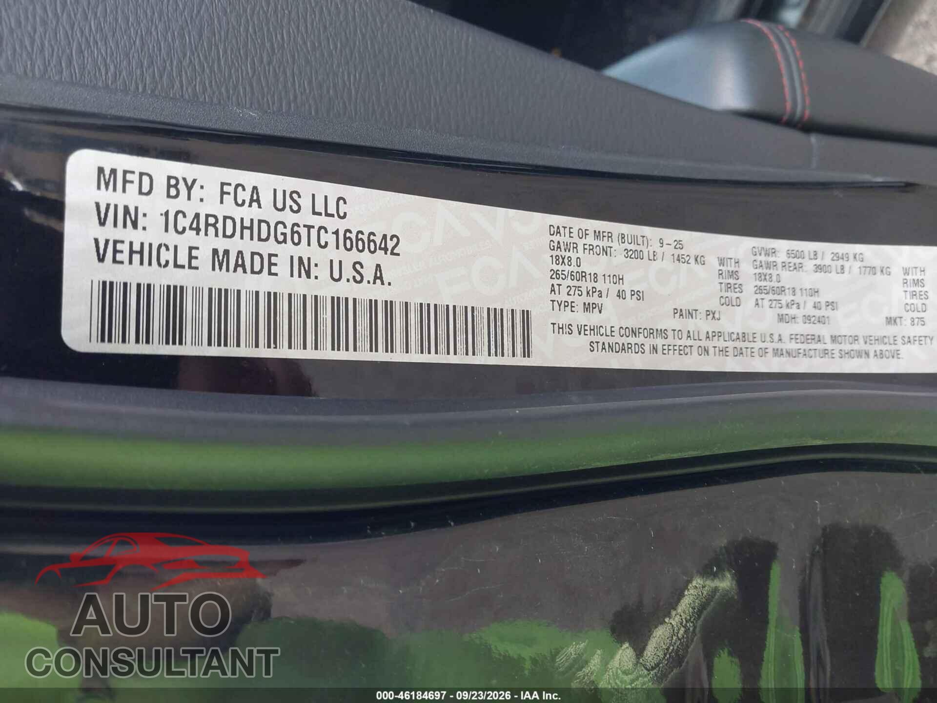 DODGE DURANGO 2026 - 1C4RDHDG6TC166642