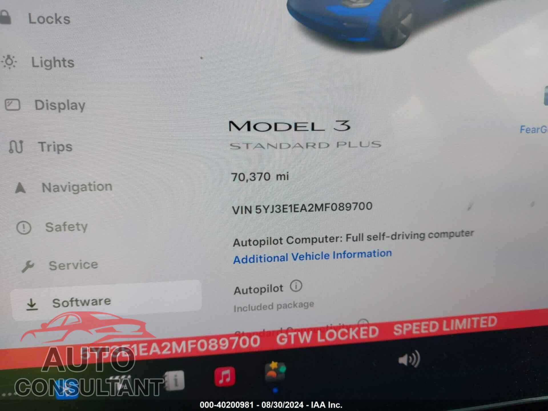 TESLA MODEL 3 2021 - 5YJ3E1EA2MF089700