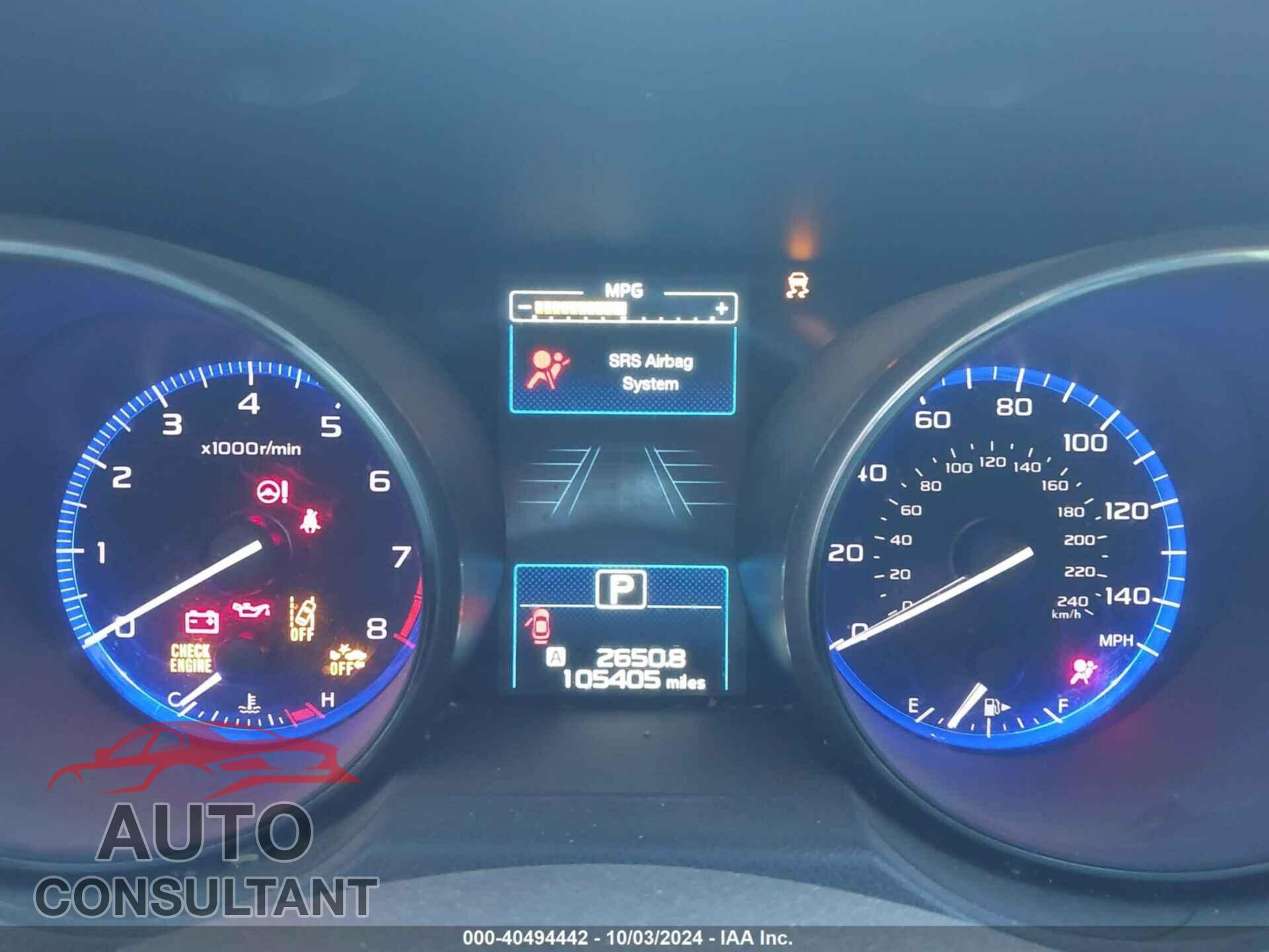 SUBARU OUTBACK 2019 - 4S4BSAFC1K3304722