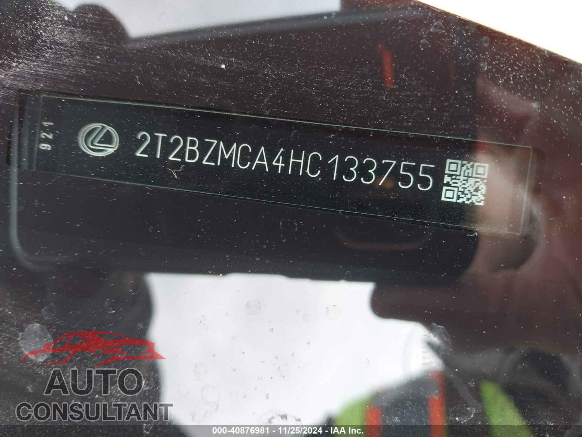 LEXUS RX 350 2017 - 2T2BZMCA4HC133755
