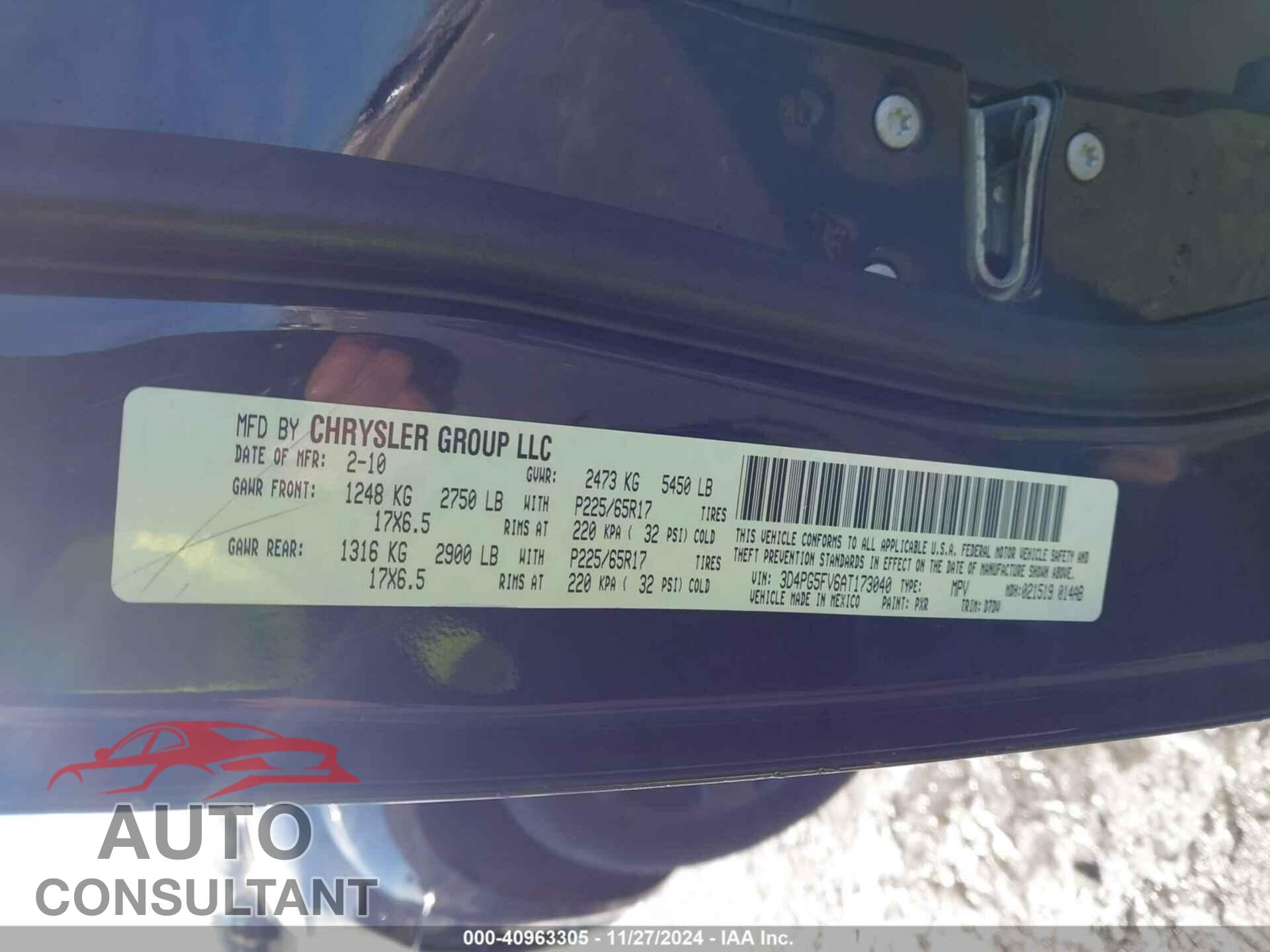 DODGE JOURNEY 2010 - 3D4PG5FV6AT173040