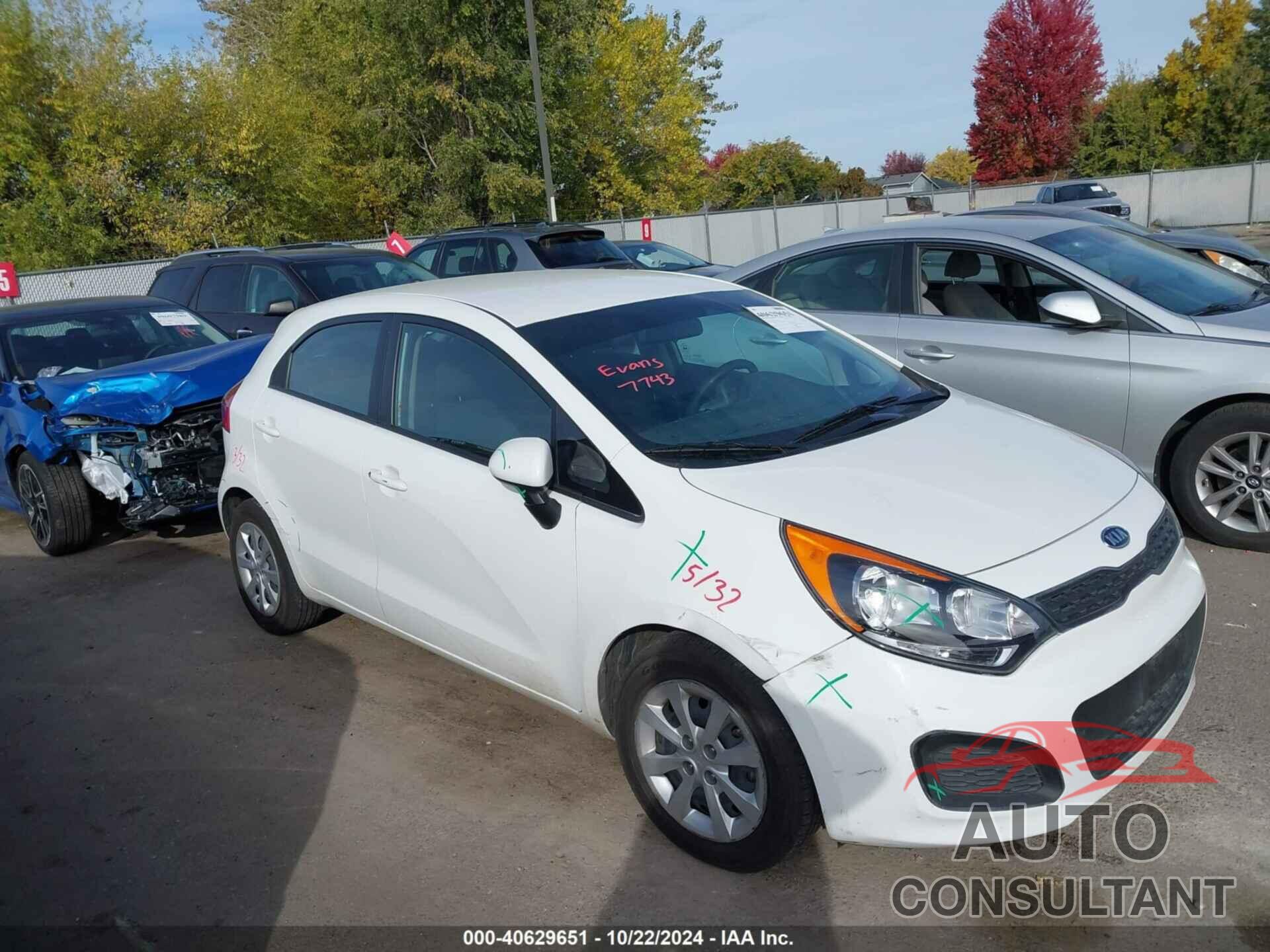KIA RIO5 2012 - KNADM5A30C6090910