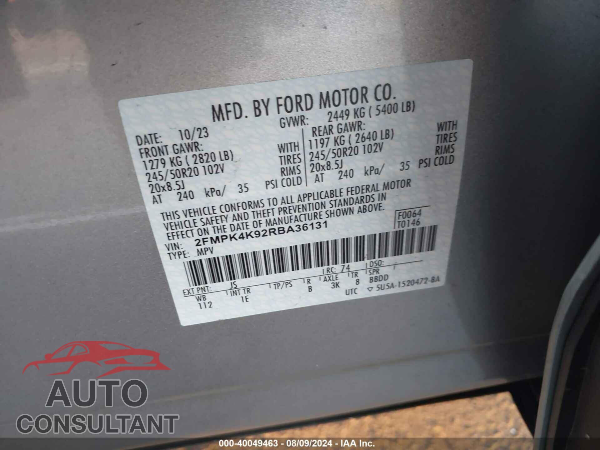 FORD EDGE 2024 - 2FMPK4K92RBA36131