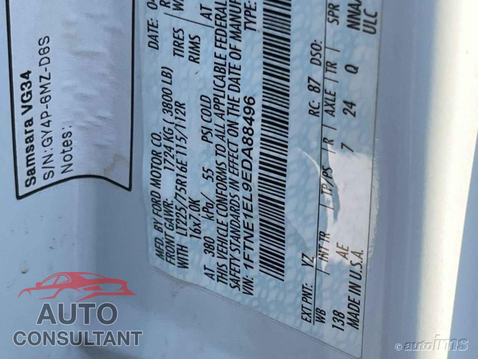 FORD E-150 2014 - 1FTNE1EL9EDA88496