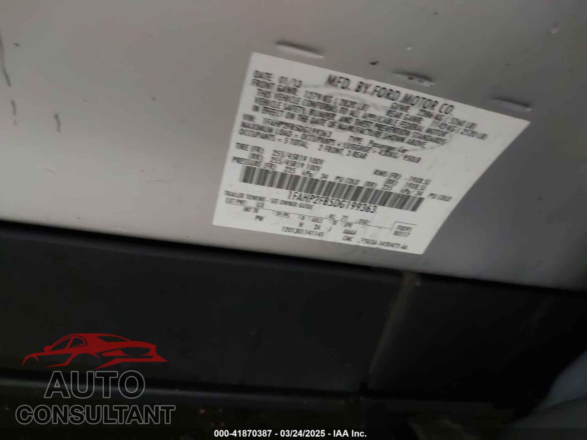 FORD TAURUS 2013 - 1FAHP2F85DG199363