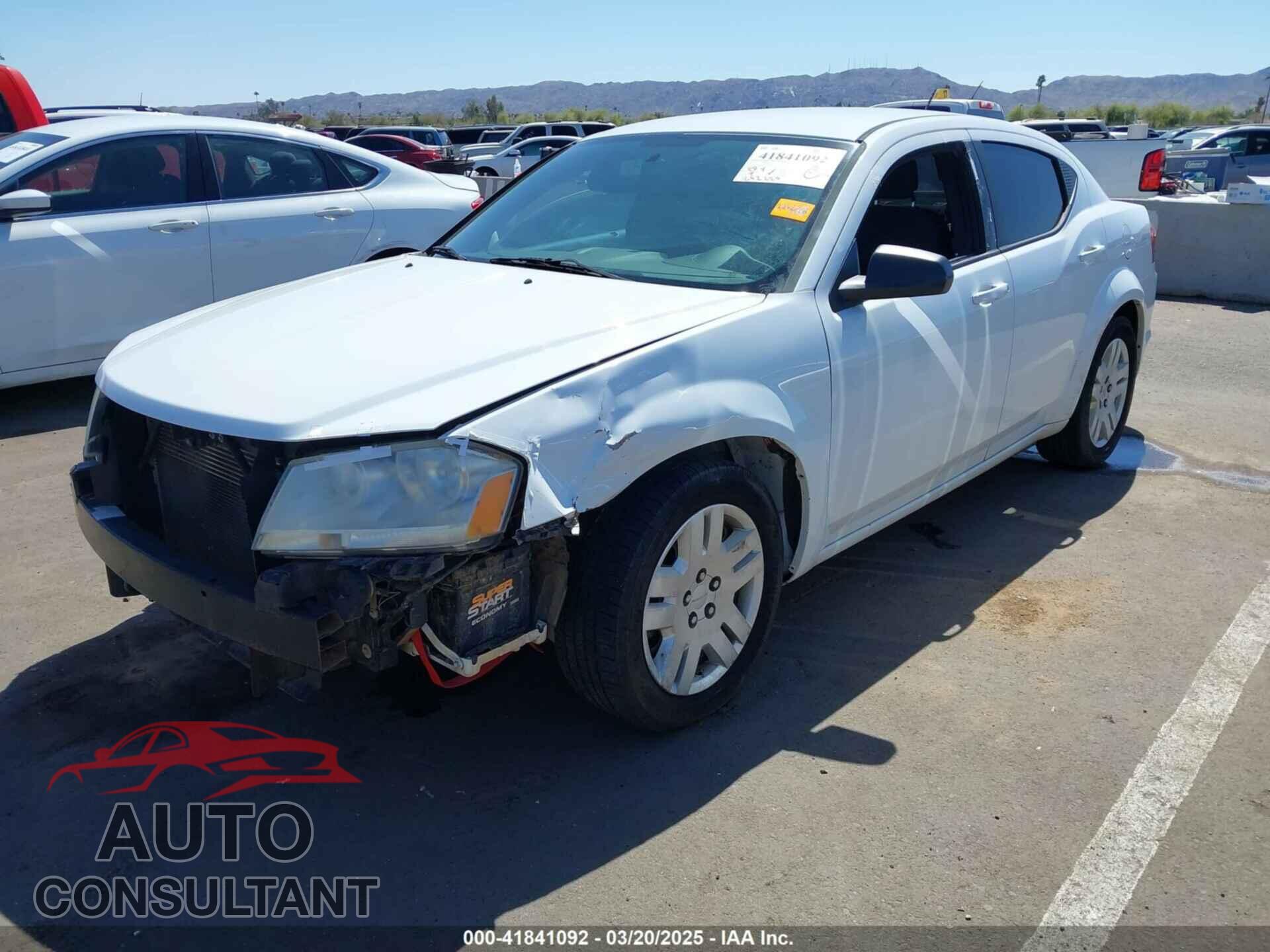DODGE AVENGER 2012 - 1C3CDZABXCN109552