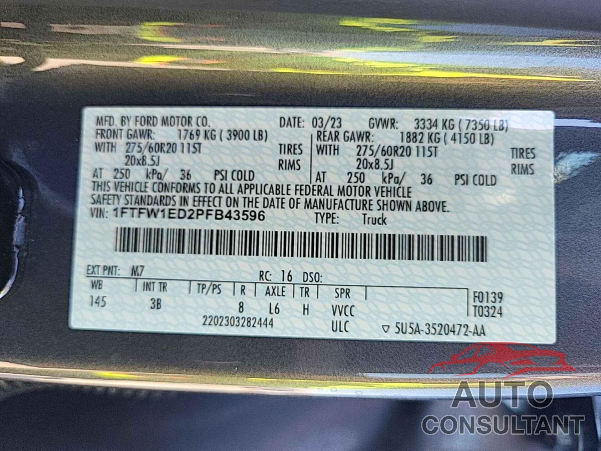 FORD F150 2023 - 1FTFW1ED2PFB43596