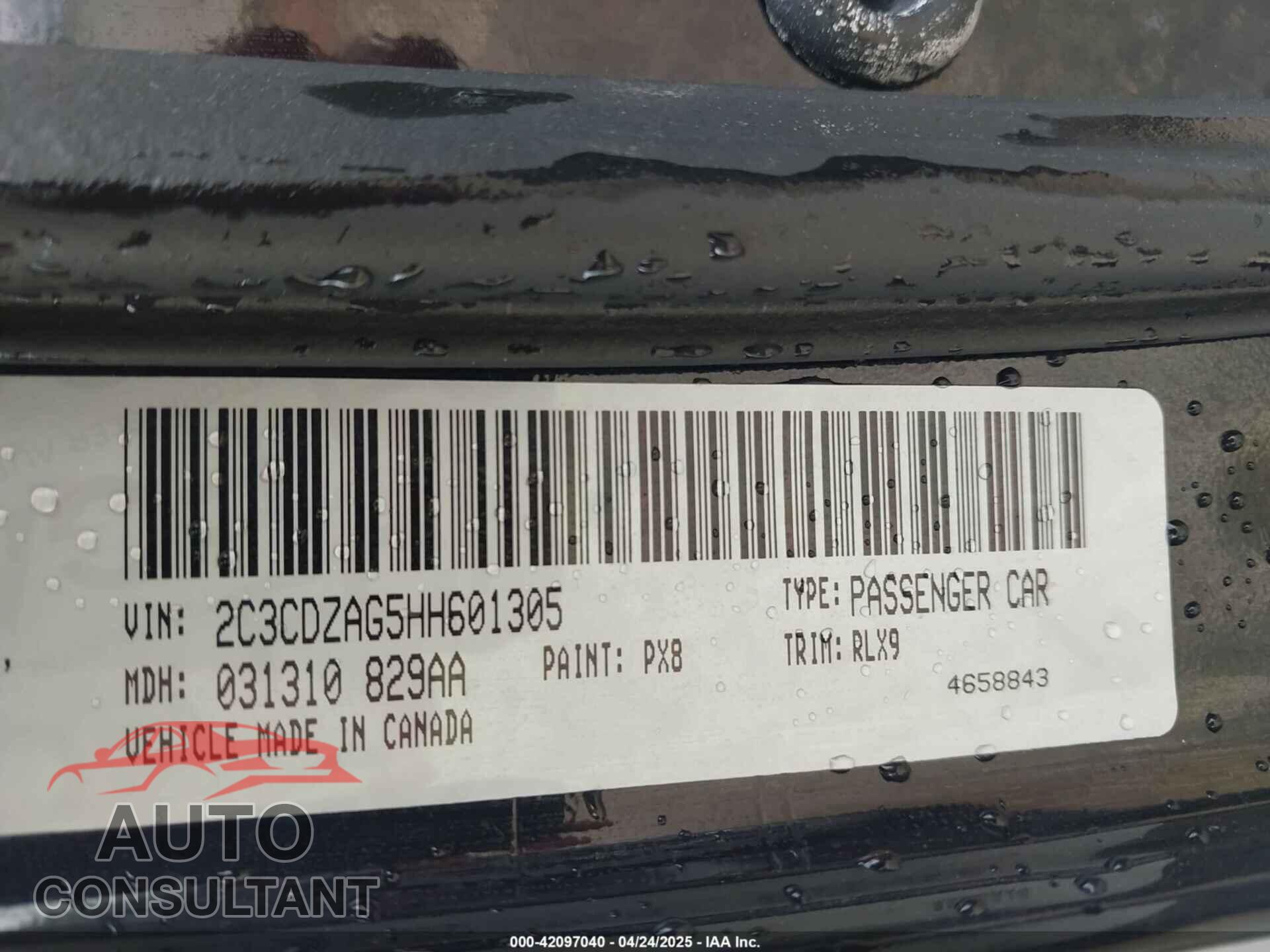 DODGE CHALLENGER 2017 - 2C3CDZAG5HH601305