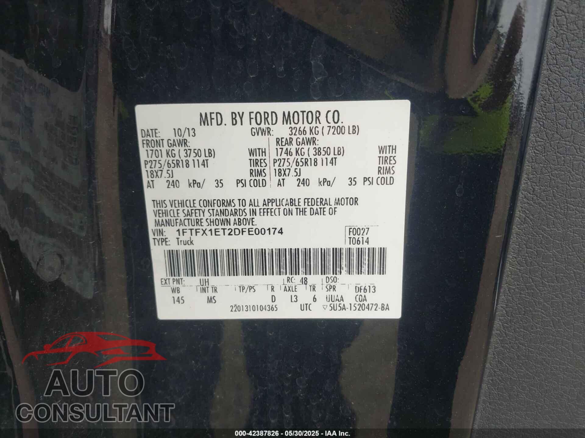 FORD F-150 2013 - 1FTFX1ET2DFE00174