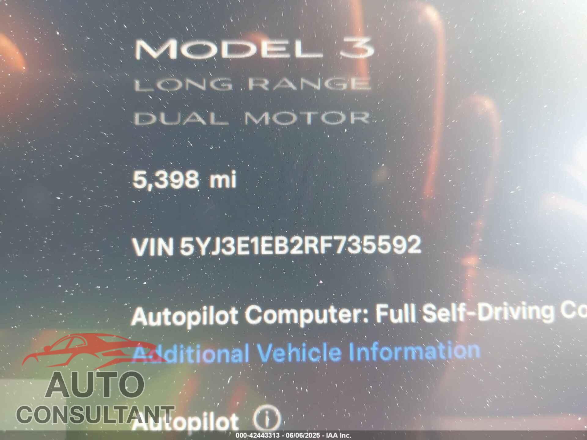 TESLA MODEL 3 2024 - 5YJ3E1EB2RF735592