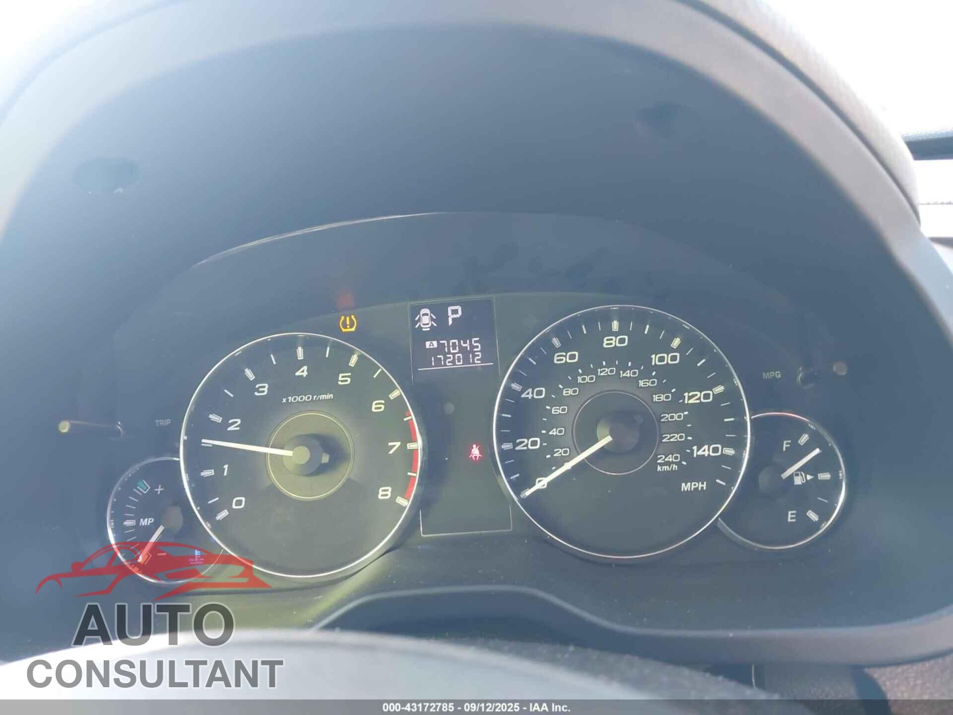SUBARU OUTBACK 2012 - 4S4BRBJC2C3229295