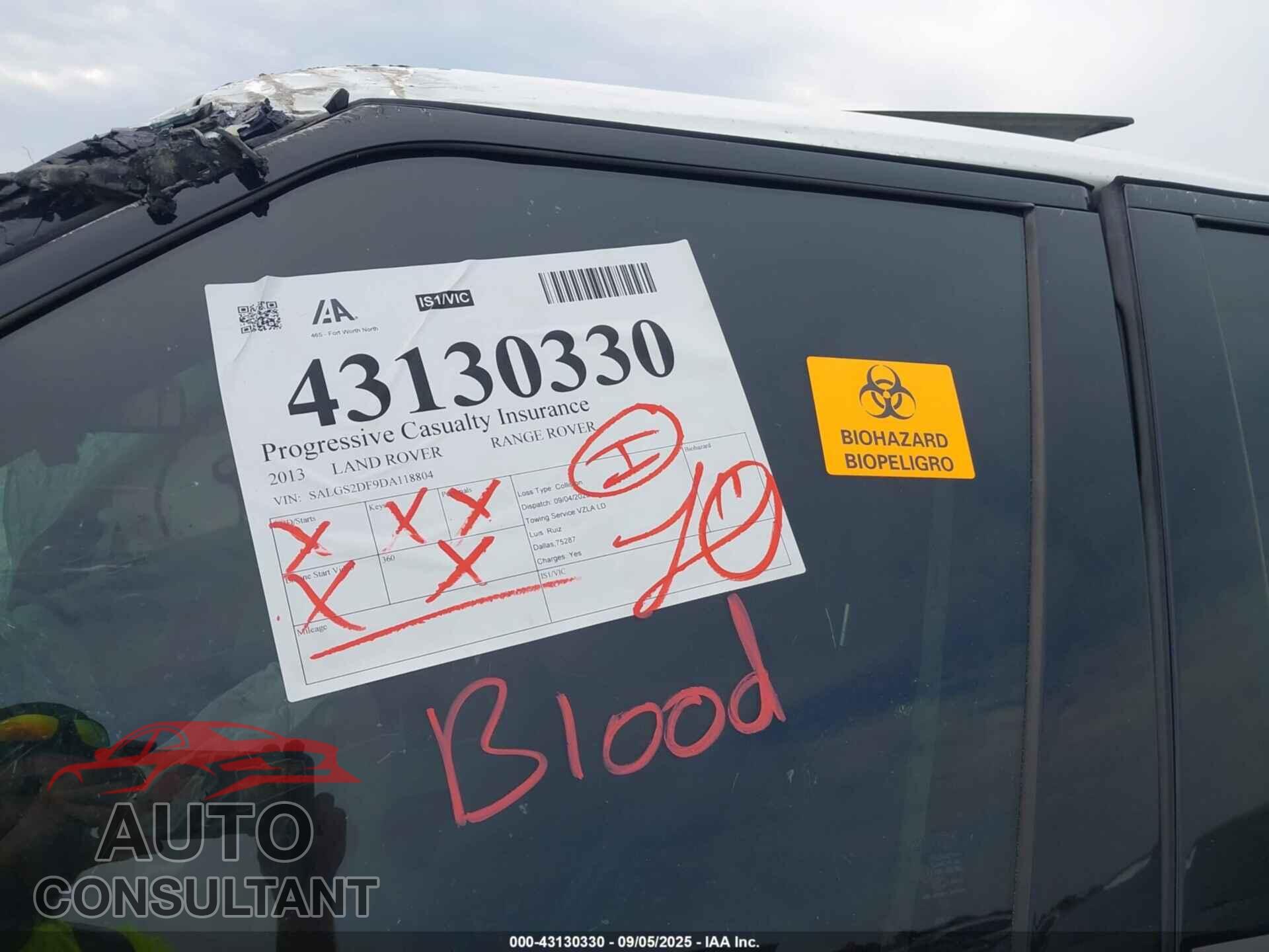 LAND ROVER RANGE ROVER 2013 - SALGS2DF9DA118804