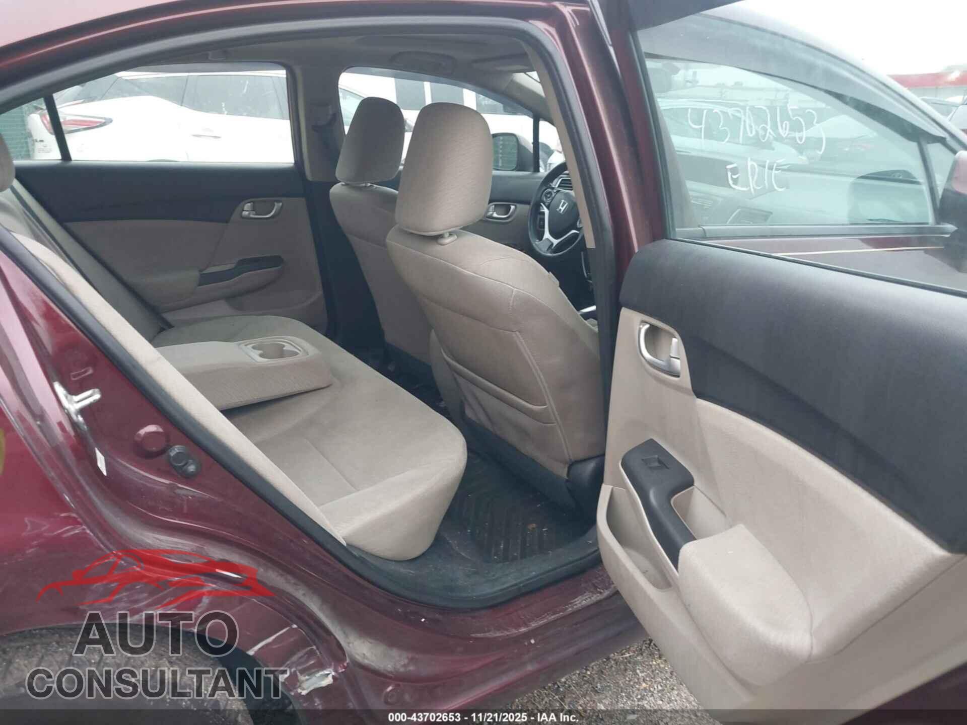 HONDA CIVIC 2013 - 19XFB2F86DE060312