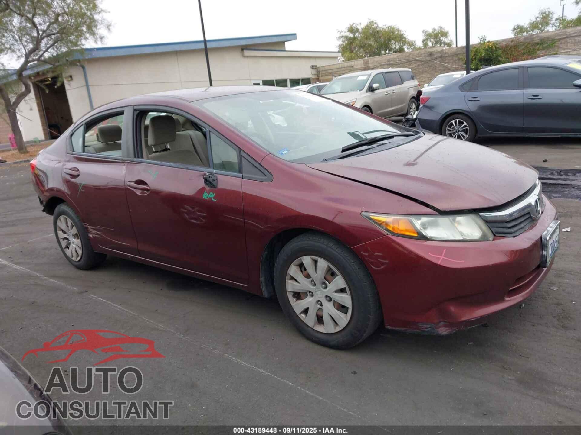 HONDA CIVIC 2012 - JHMFB2F51CS006027