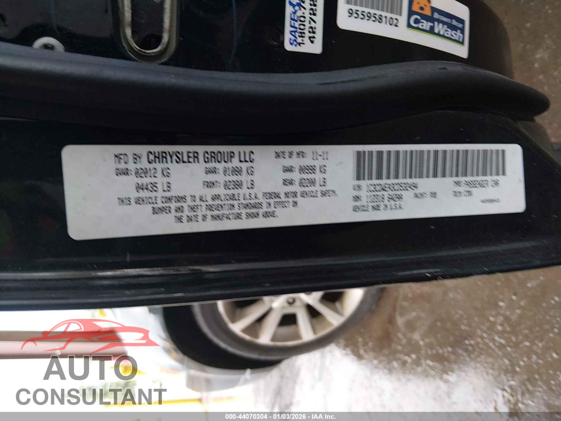 DODGE CALIBER 2012 - 1C3CDWEA3CD532494