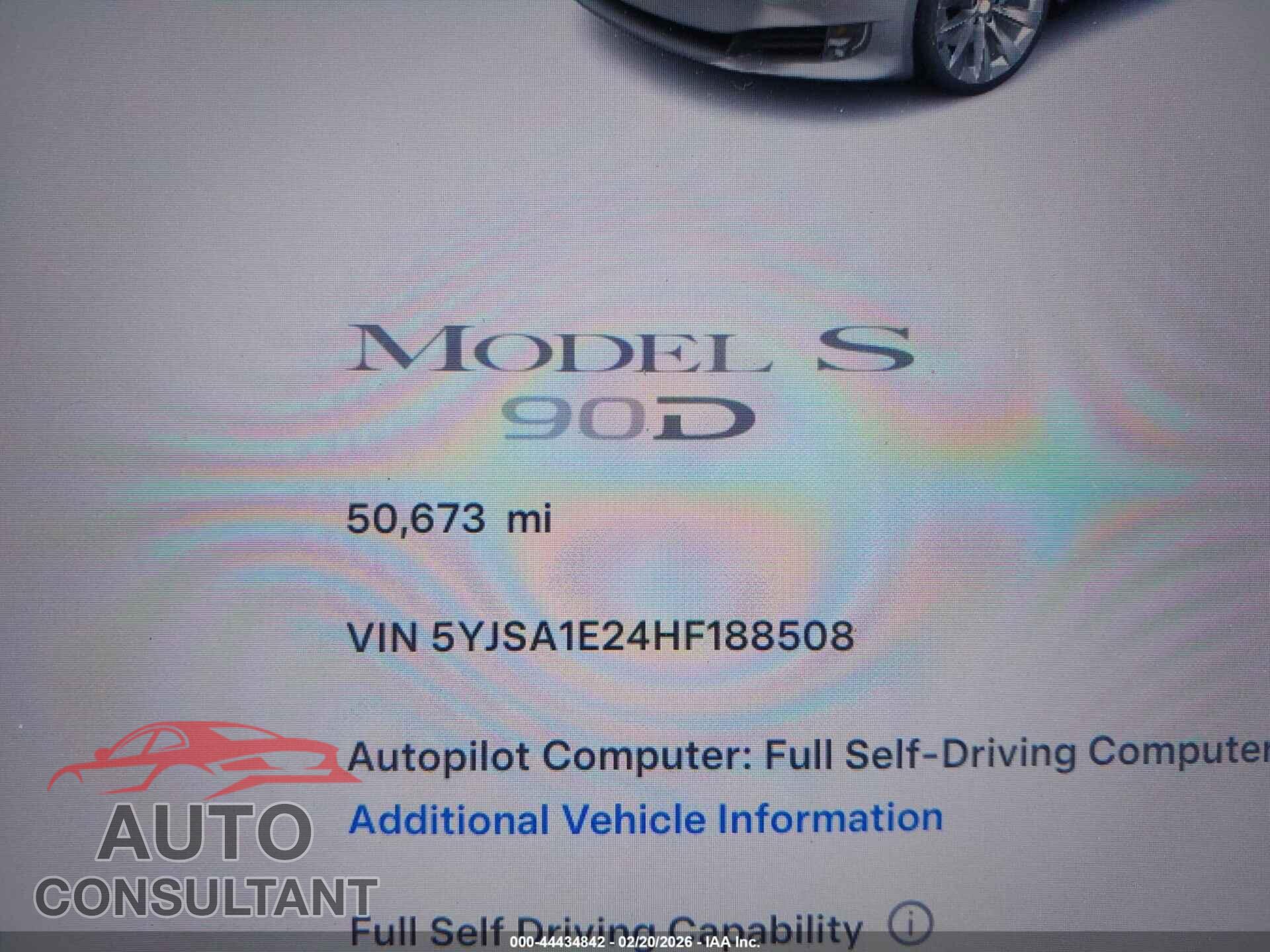 TESLA MODEL S 2017 - 5YJSA1E24HF188508