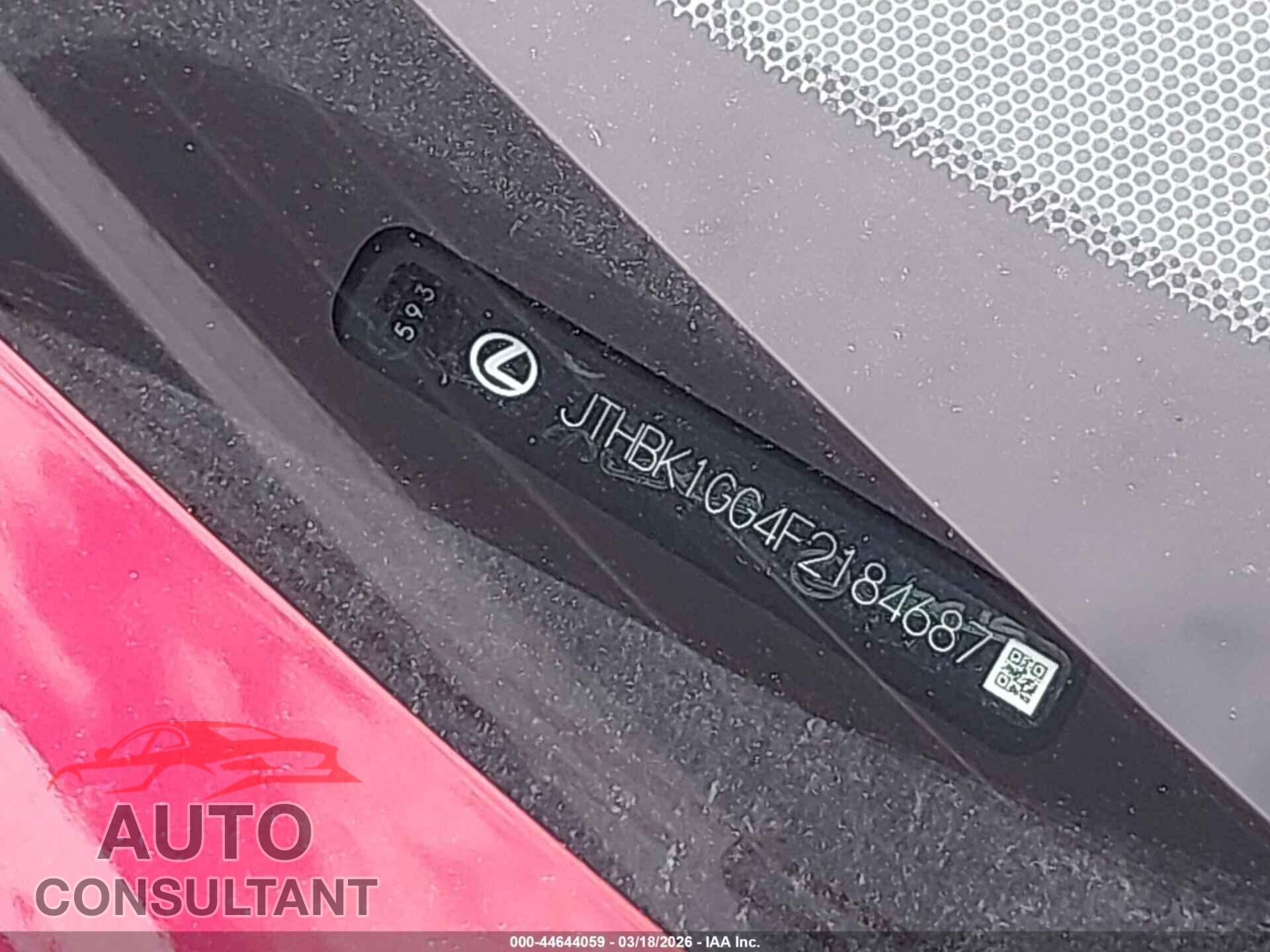 LEXUS ES 350 2015 - JTHBK1GG4F2184687