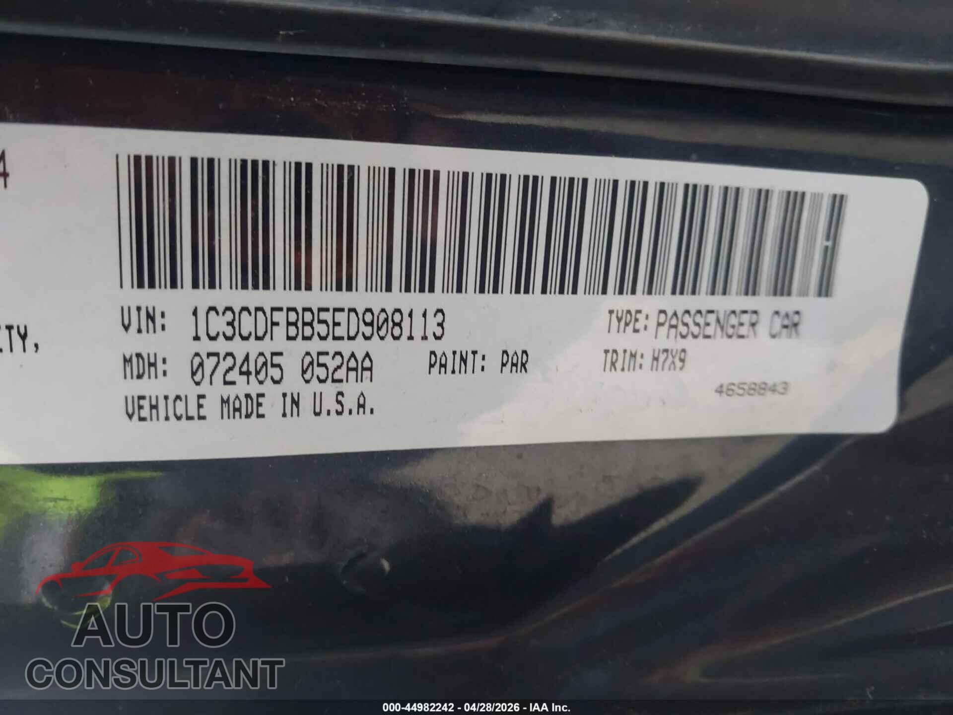 DODGE DART 2014 - 1C3CDFBB5ED908113