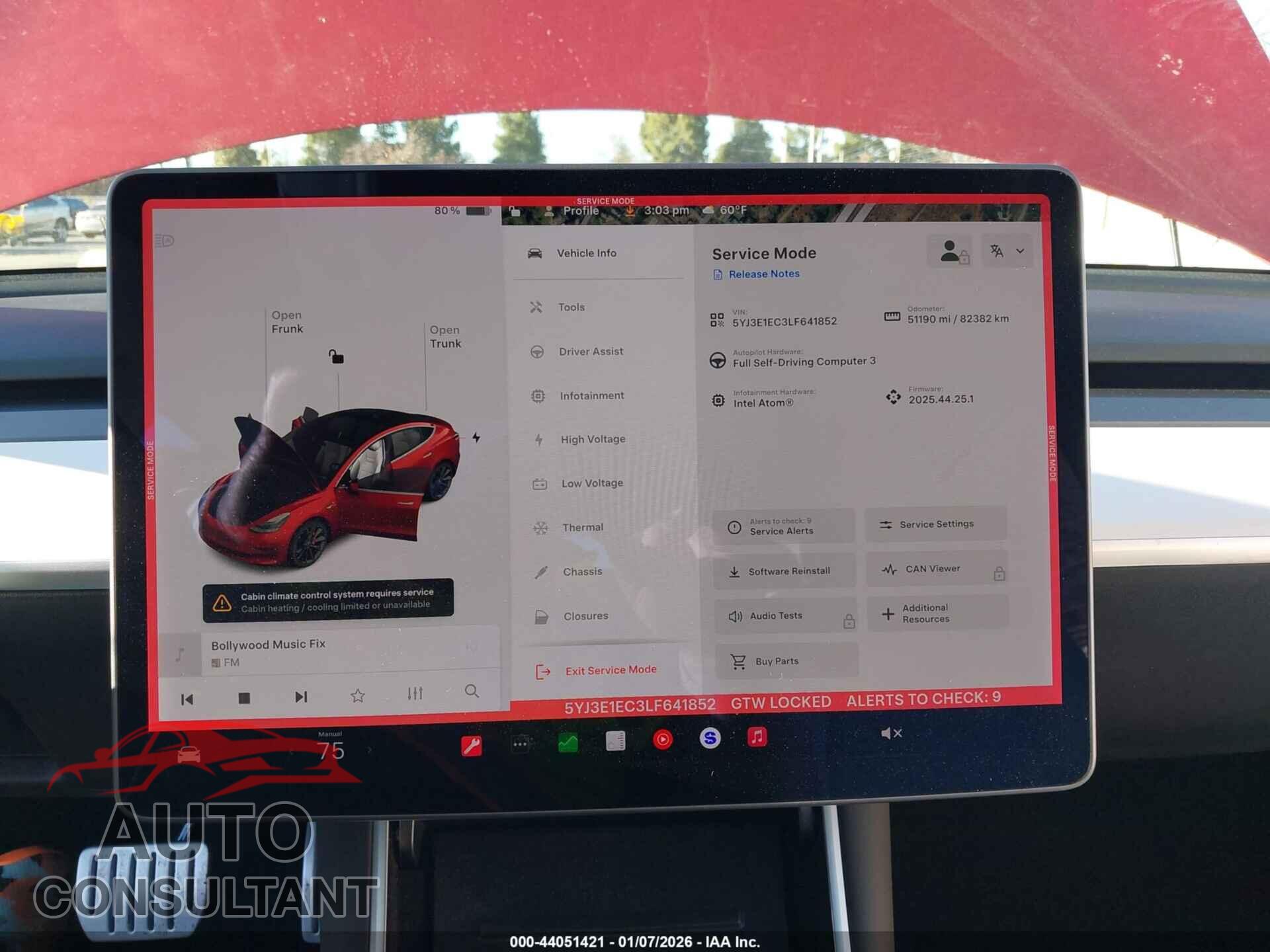 TESLA MODEL 3 2020 - 5YJ3E1EC3LF641852