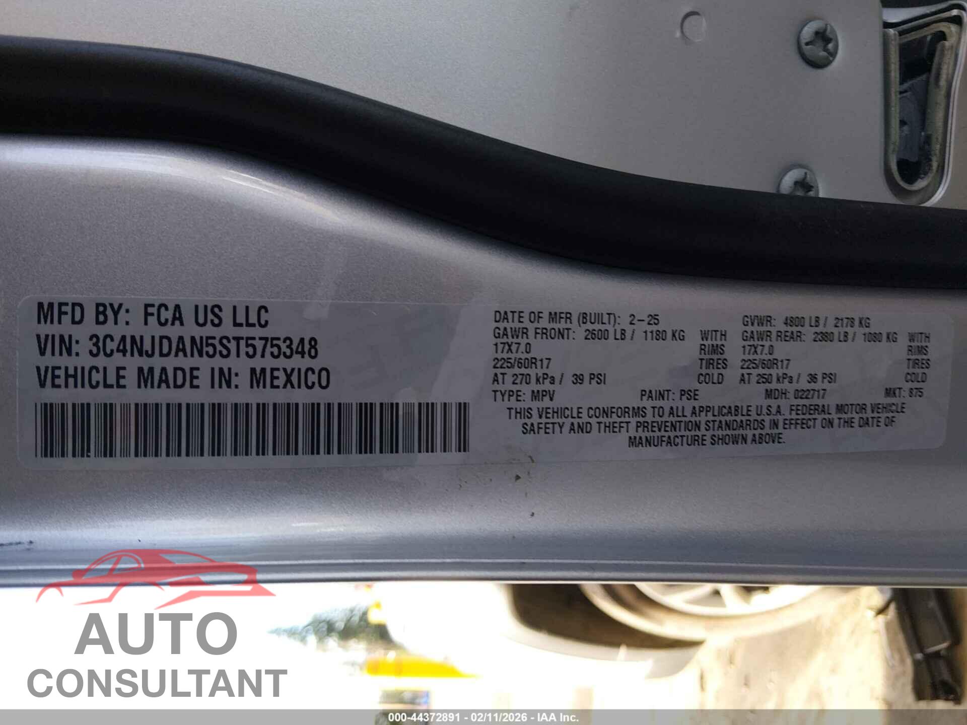 JEEP COMPASS 2025 - 3C4NJDAN5ST575348