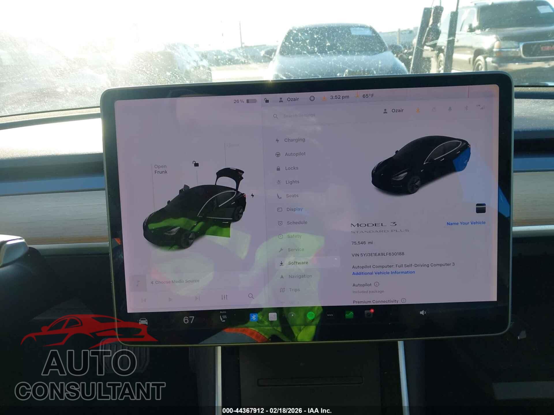 TESLA MODEL 3 2020 - 5YJ3E1EA9LF630188