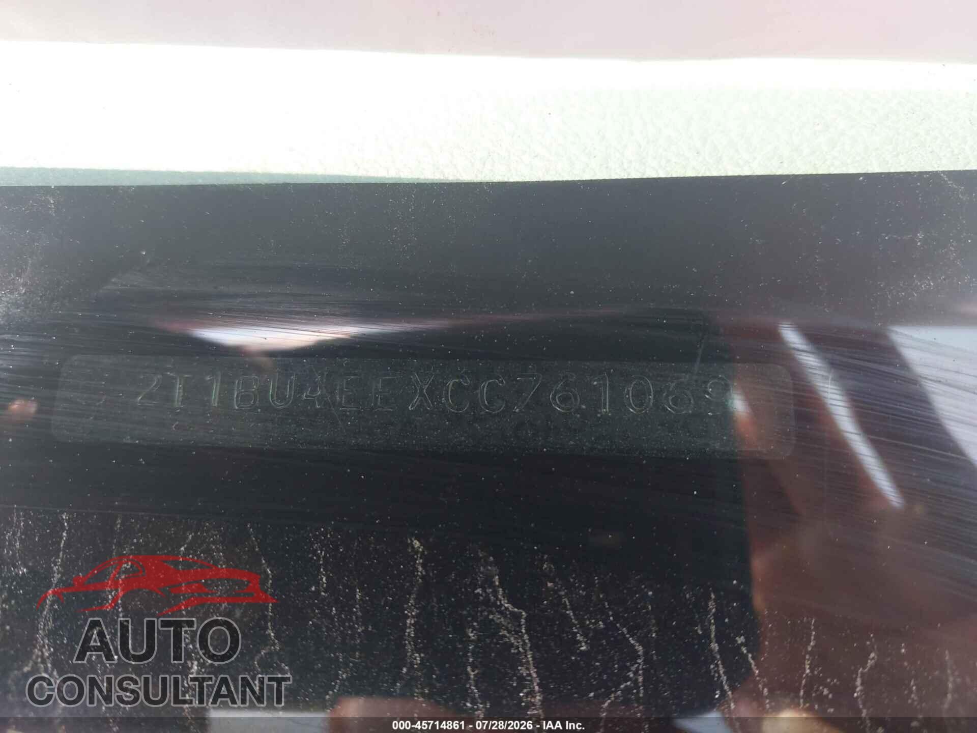TOYOTA COROLLA 2012 - 2T1BU4EEXCC761069