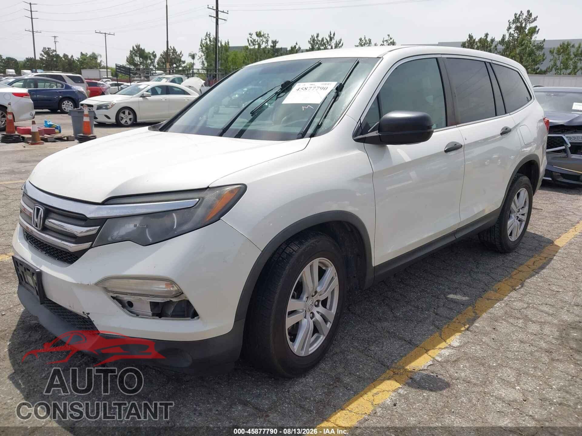HONDA PILOT 2017 - 5FNYF6H10HB006265