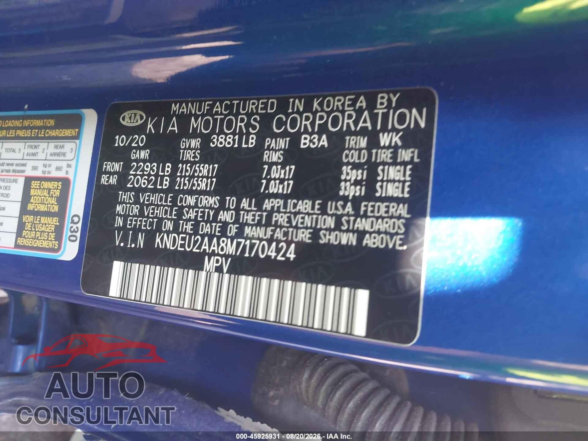 KIA SELTOS 2021 - KNDEU2AA8M7170424