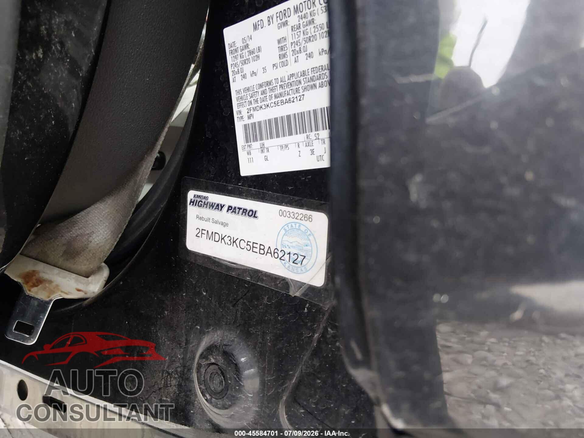FORD EDGE 2014 - 2FMDK3KC5EBA62127