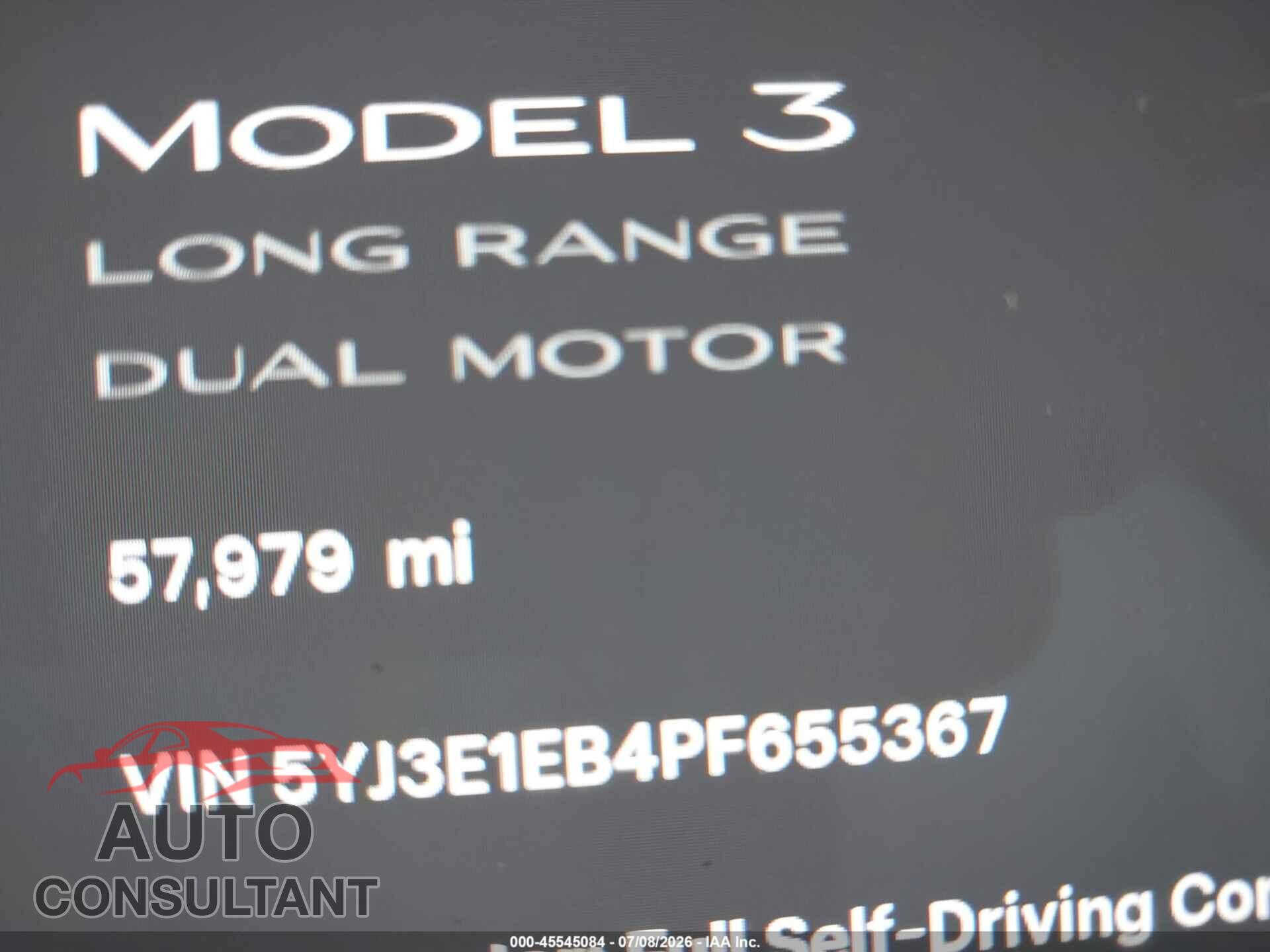TESLA MODEL 3 2023 - 5YJ3E1EB4PF655367