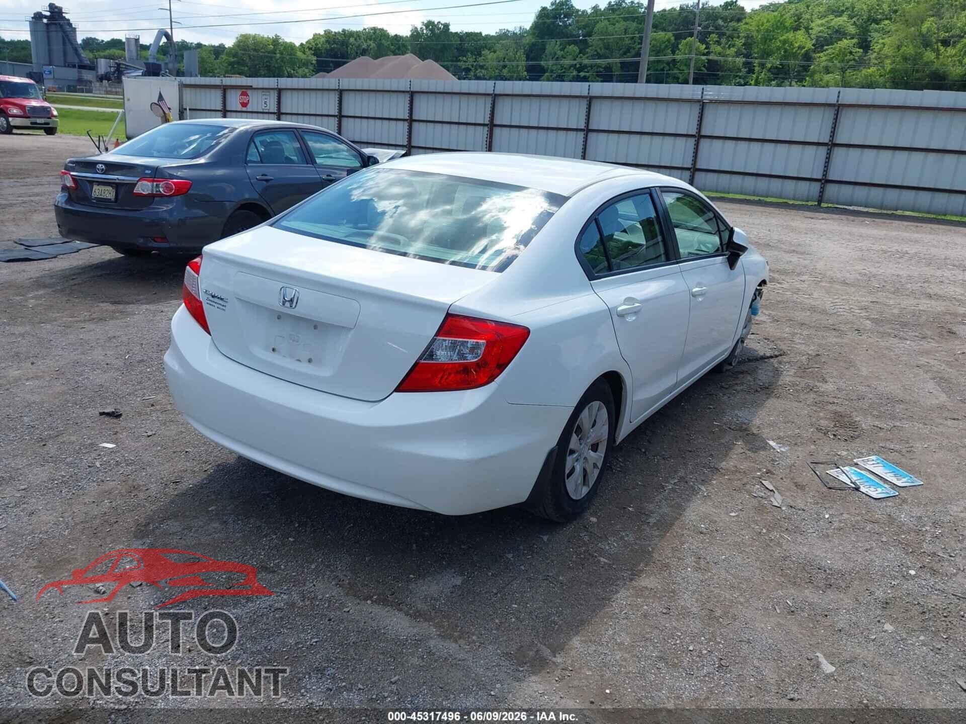 HONDA CIVIC 2012 - 19XFB2F57CE003038
