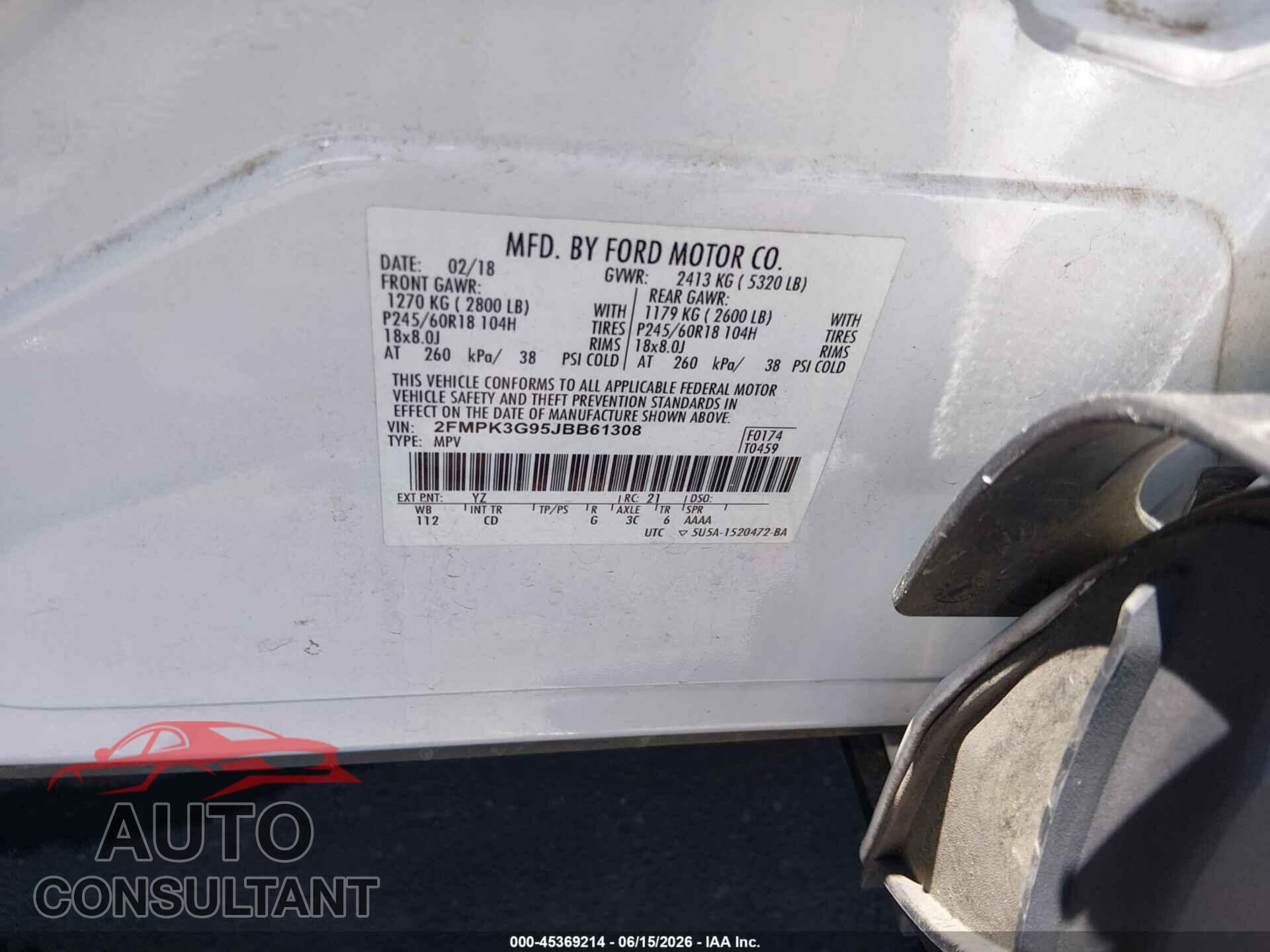 FORD EDGE 2018 - 2FMPK3G95JBB61308