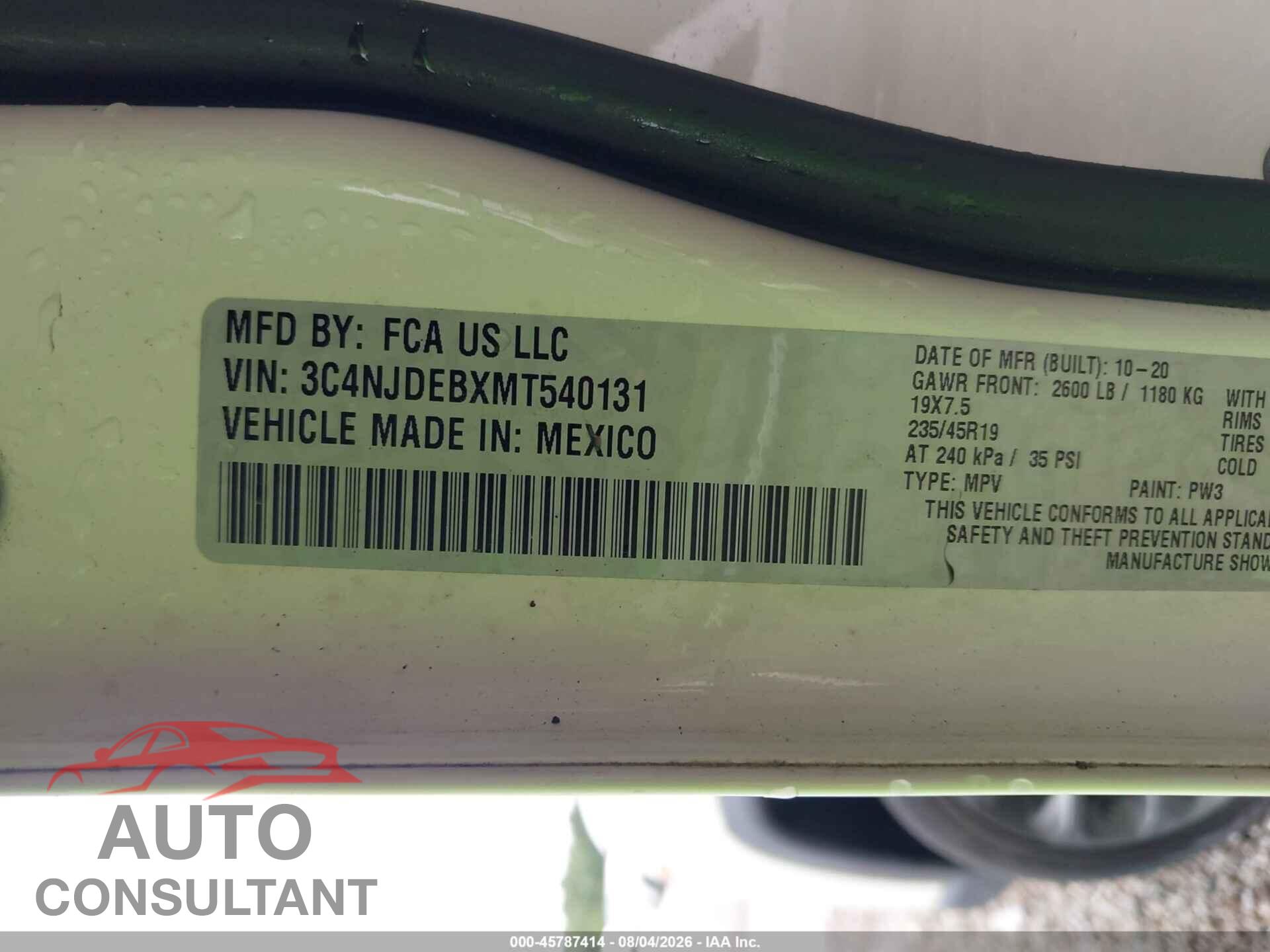 JEEP COMPASS 2021 - 3C4NJDEBXMT540131