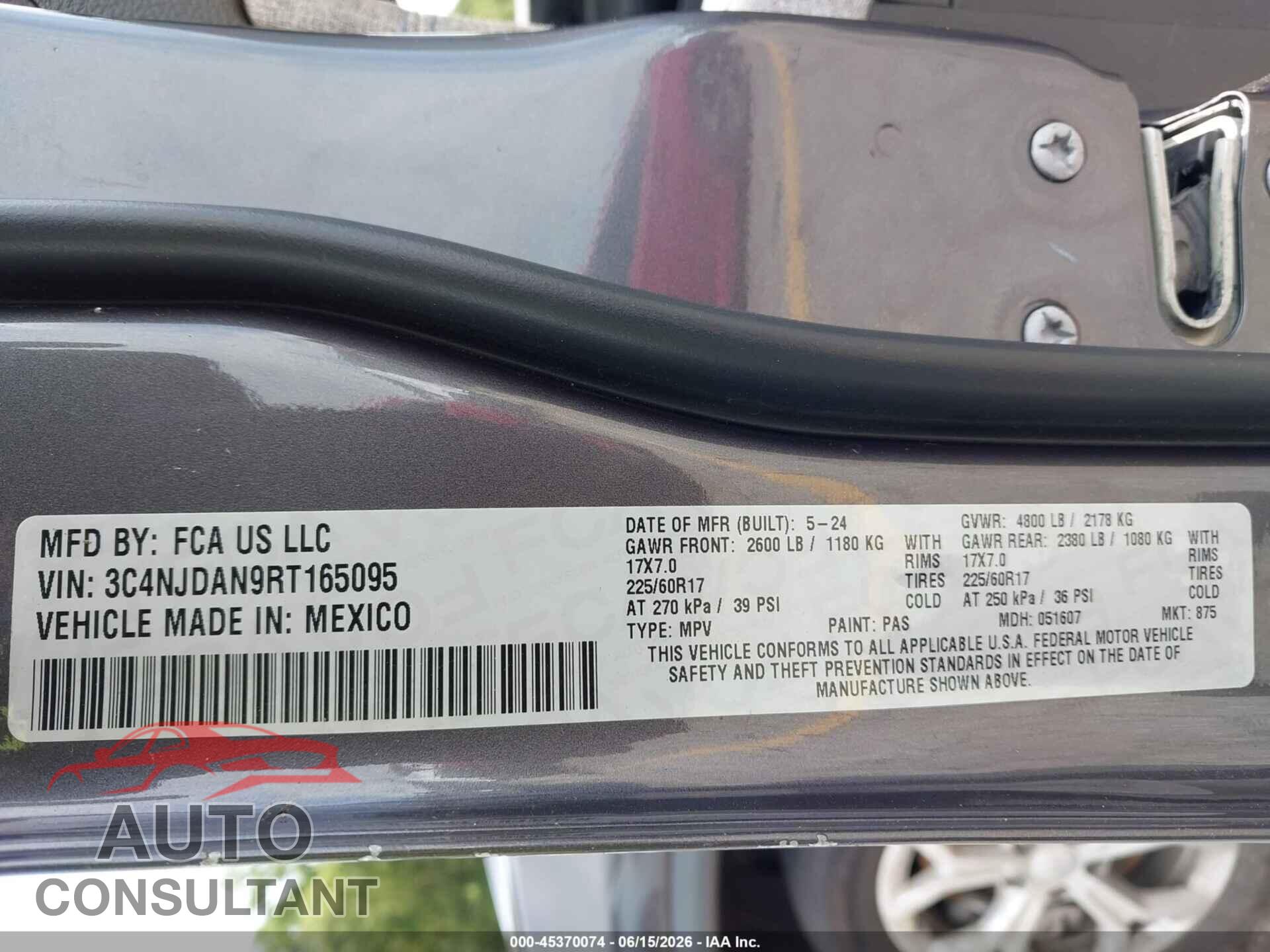 JEEP COMPASS 2024 - 3C4NJDAN9RT165095
