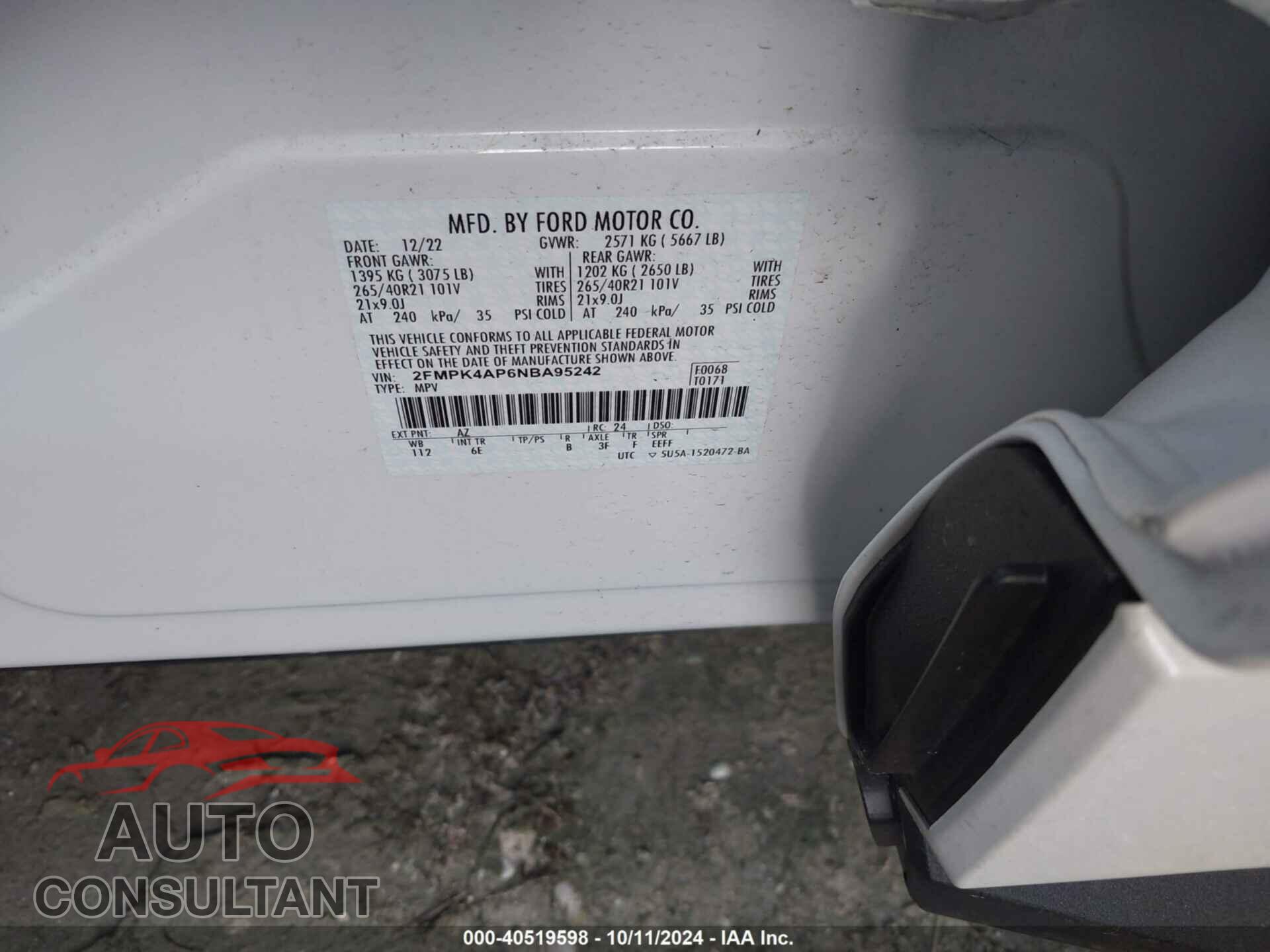 FORD EDGE 2022 - 2FMPK4AP6NBA95242